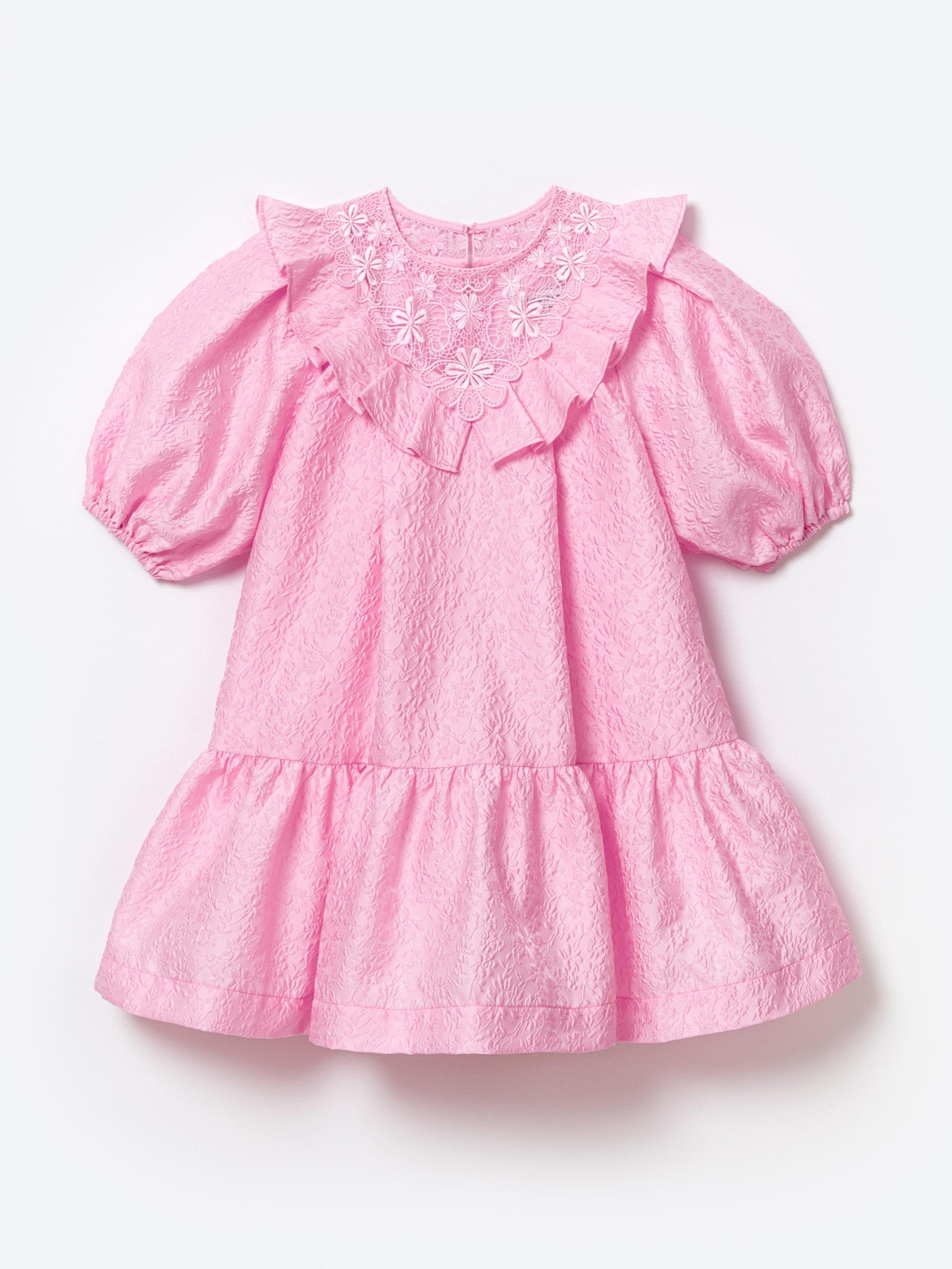 Self Portrait Girls Textured Crepe Mini Dress in Pink Cheap Store