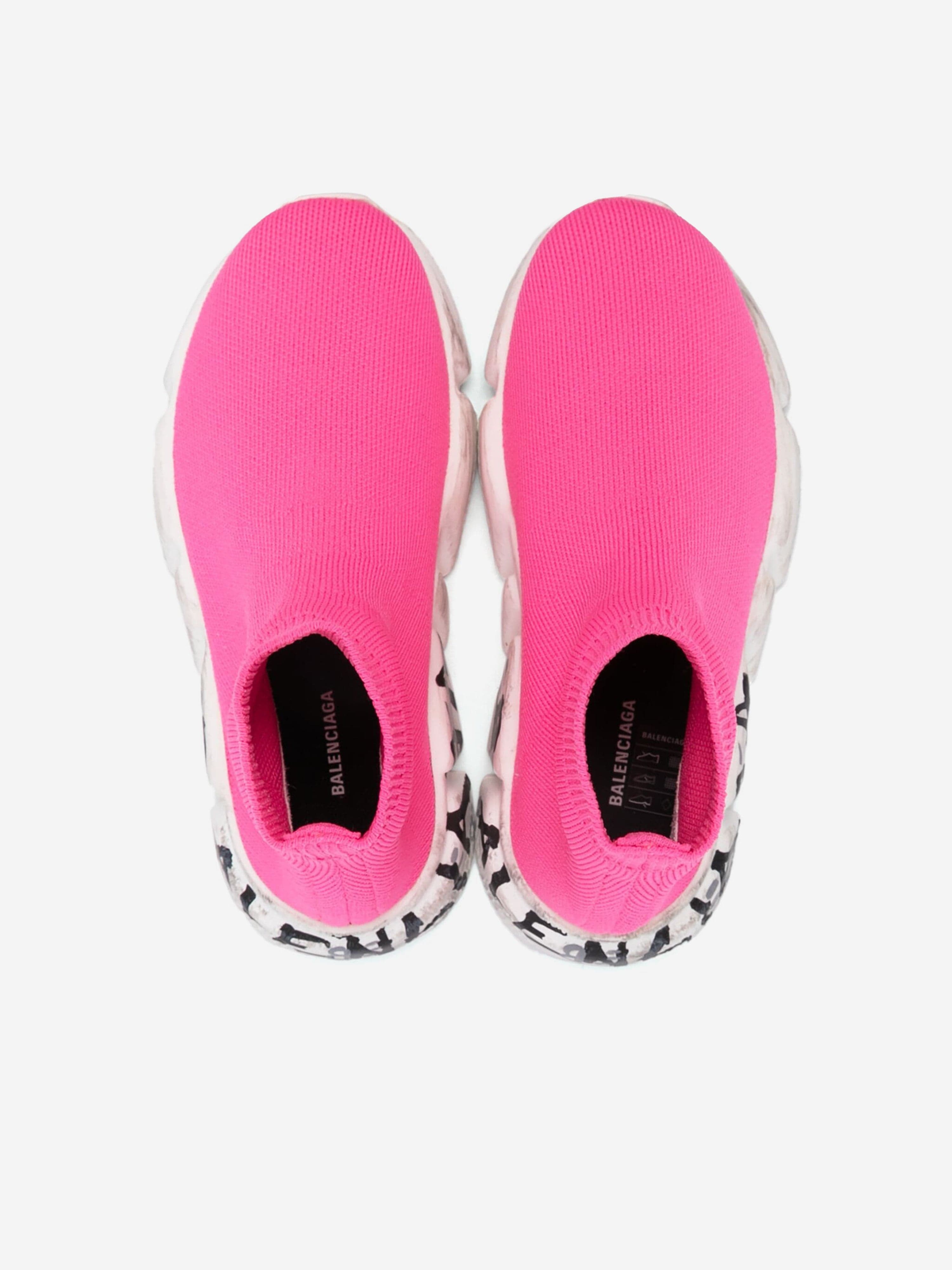 Balenciaga Kids Sole Graffiti Speed Trainers in Pink Clearance Good Selling
