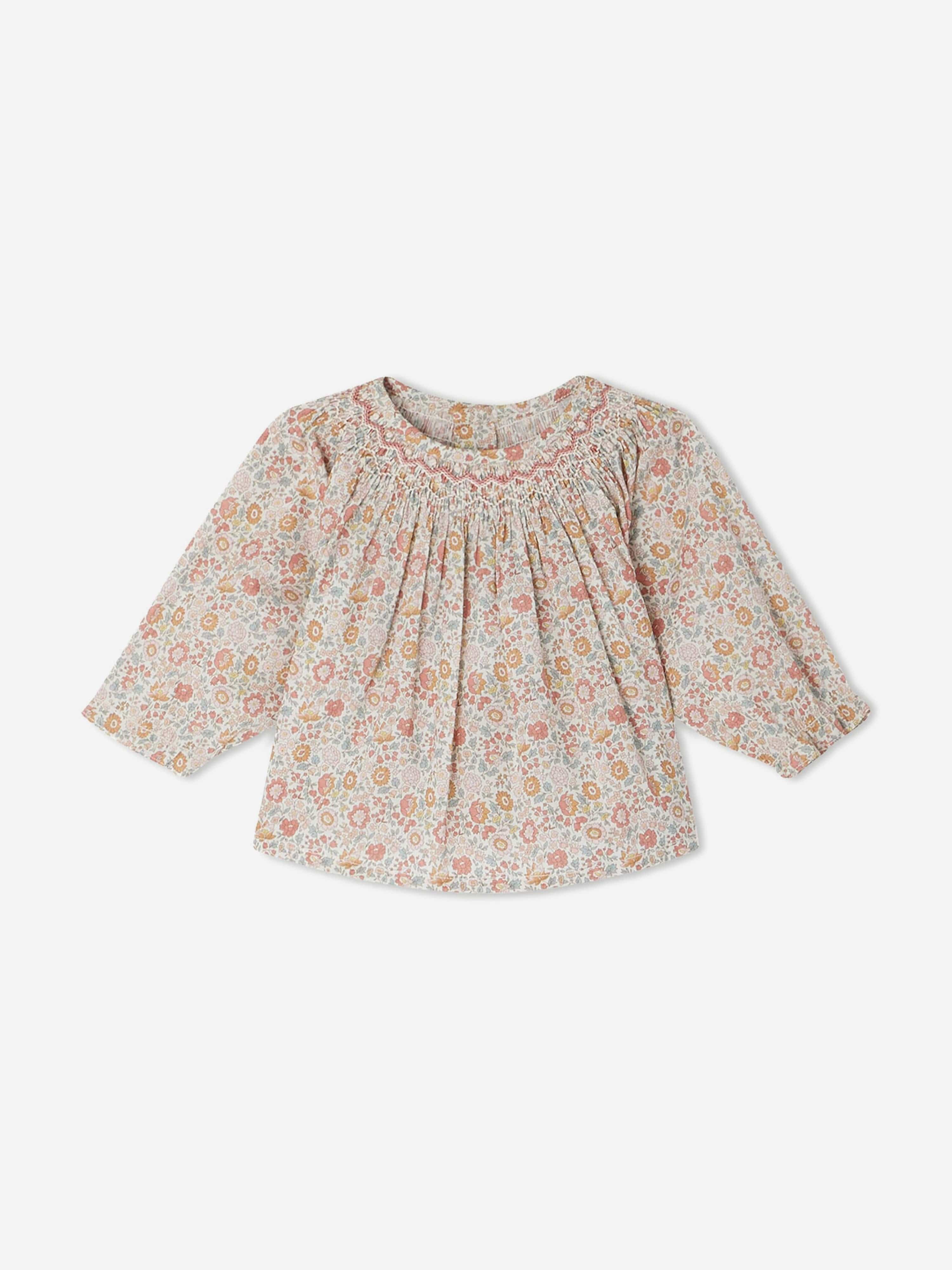 Bonpoint Baby Girls Griotte Smocked Blouse in Multicolour Free Shipping Nicekicks