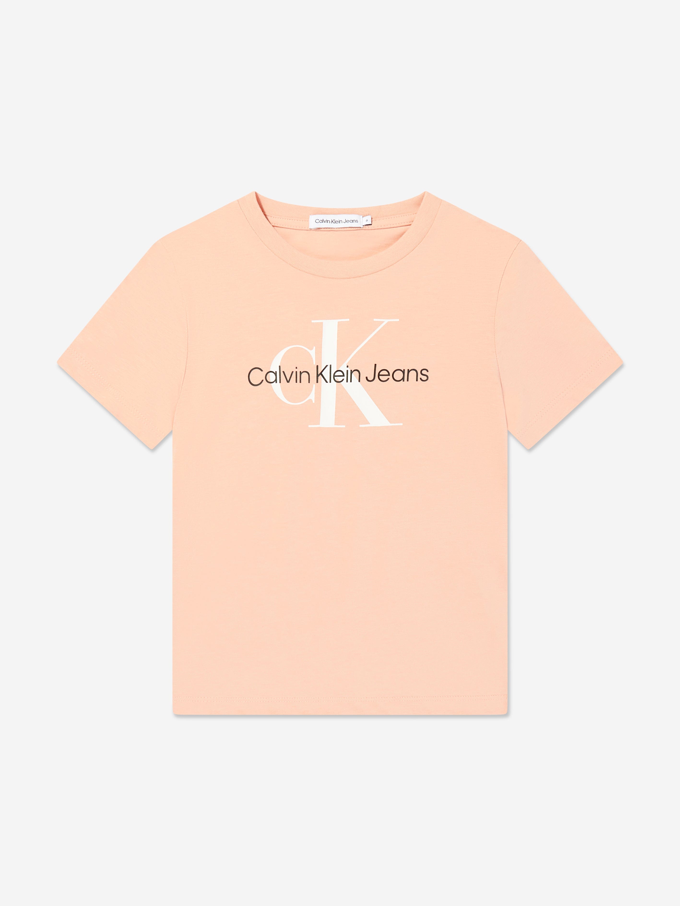 Calvin Klein Girls Monogram Logo T-Shirt in Pink Reliable For Sale