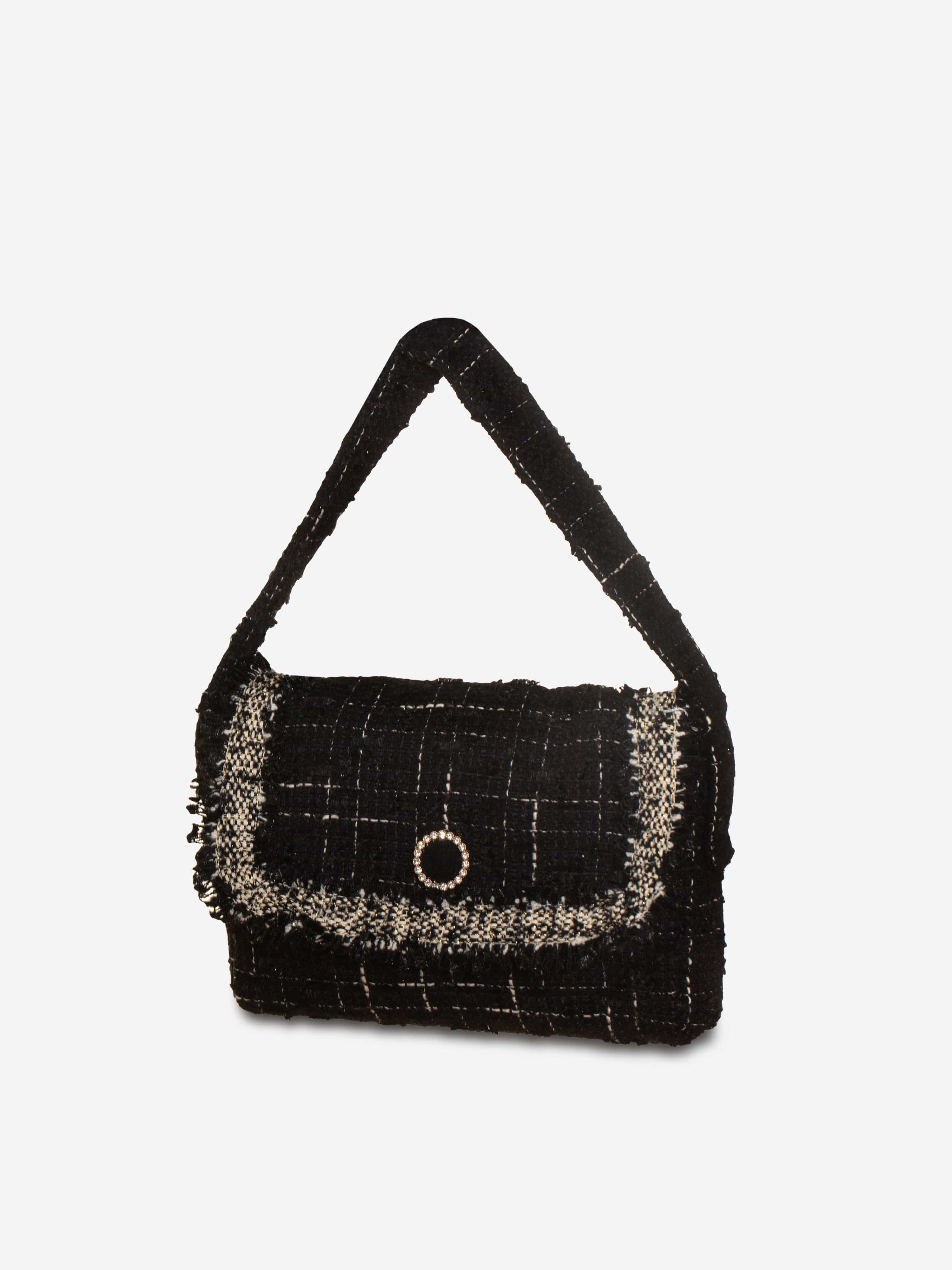 Patachou Girls Tweed Handbag in Black (19cm) Pices For Sale