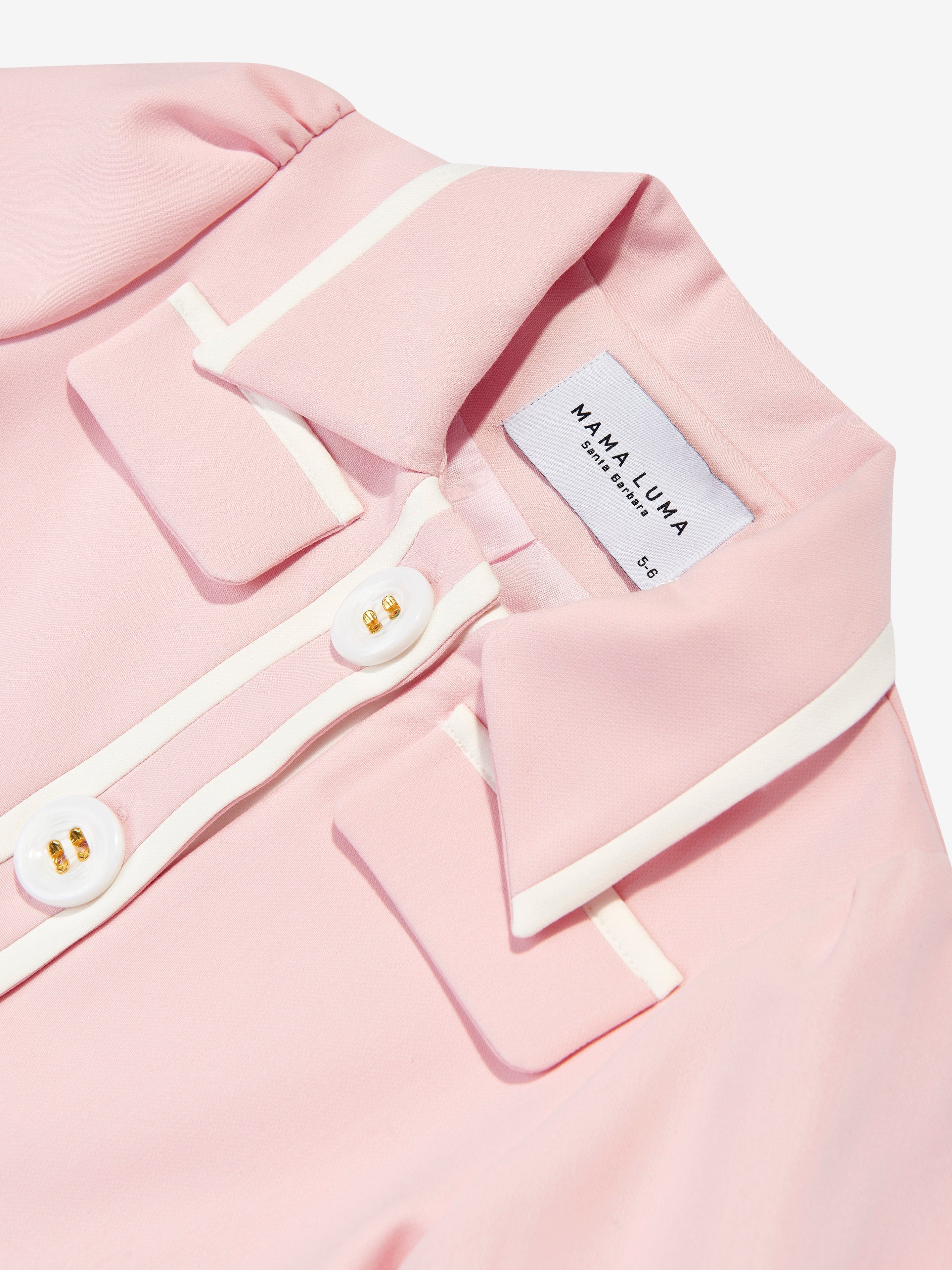 Mama Luma Girls Contrast Stitch Crop Bolero in Pink Outlet Low Pice Fee Shipping