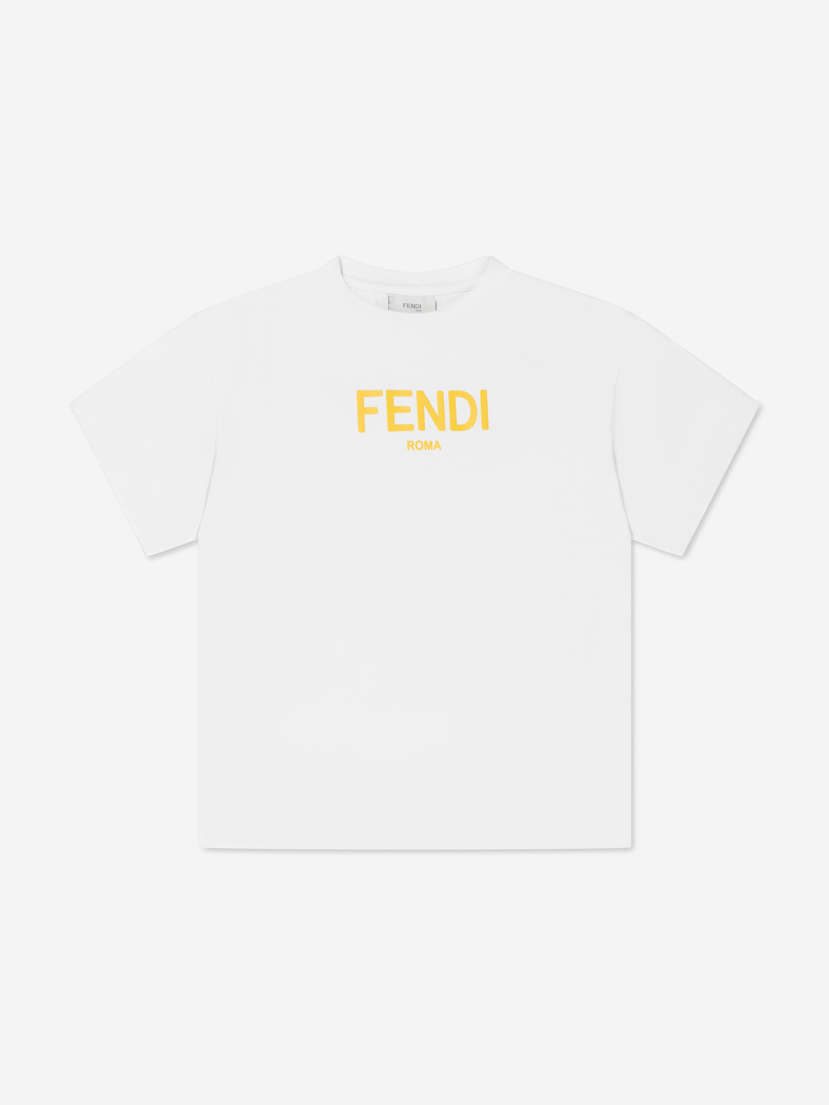 Fendi Kids Logo T-Shirt in White Official Site