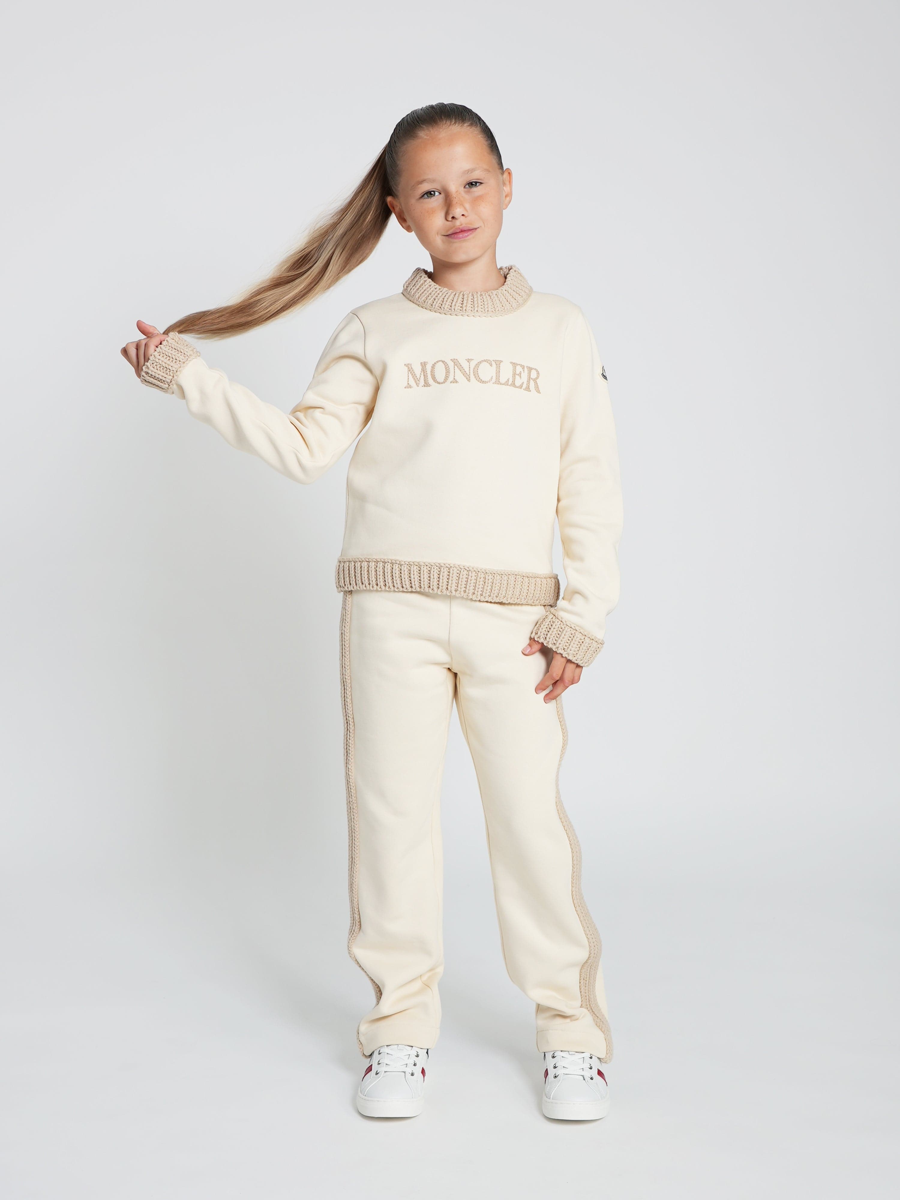 Moncler Enfant Girls Tracksuit in Ivory Manchester Cheap Pice