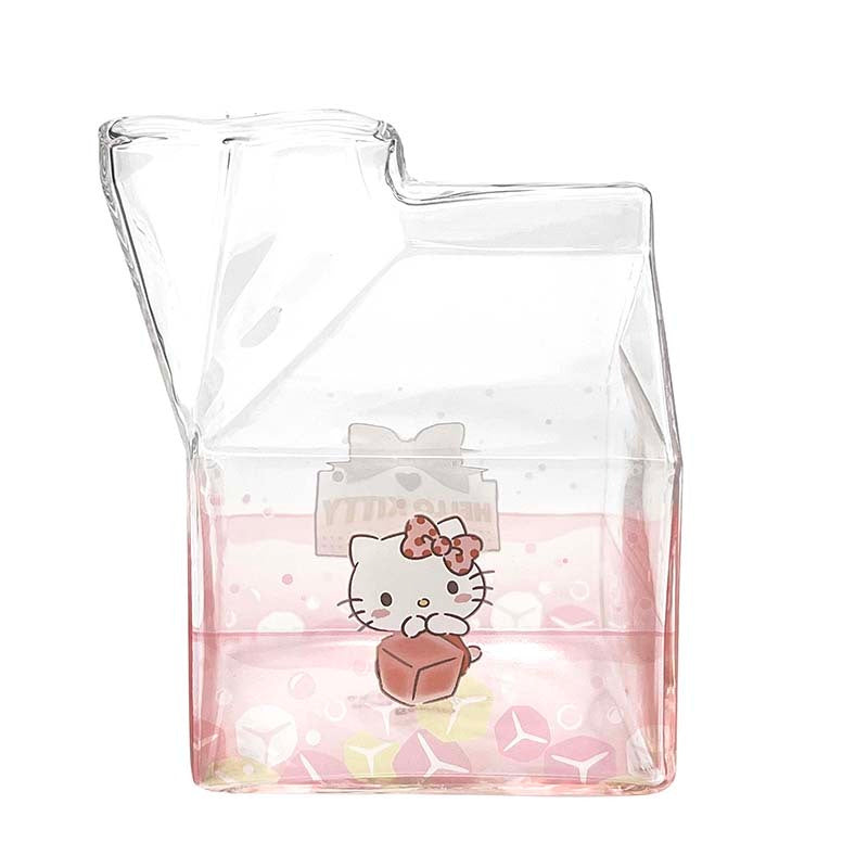 Hello Kitty Kawaii Glass Milk Carton Cup 100% Authentic Cheap Online