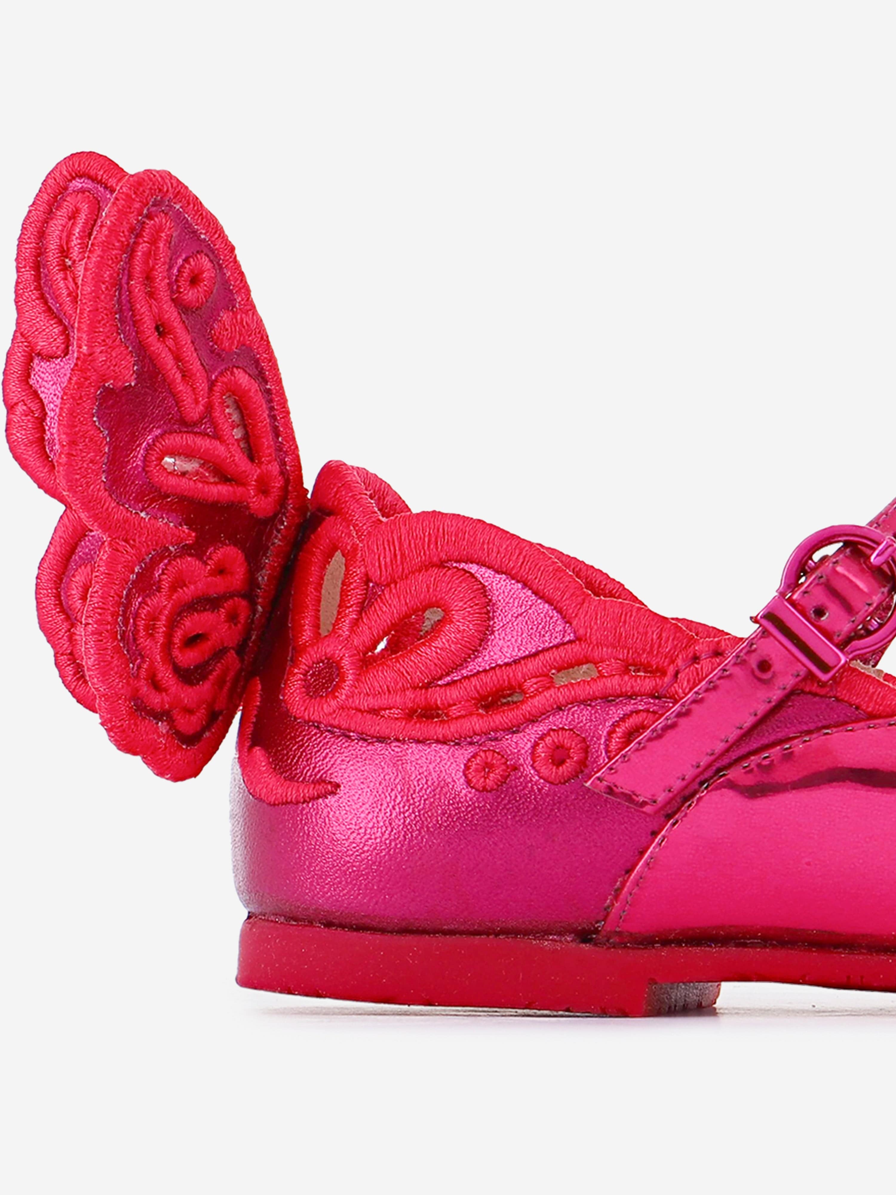Sophia Webster Girls Chiara Broderie Flat in Pink Buy Cheap 100% Guaranteed