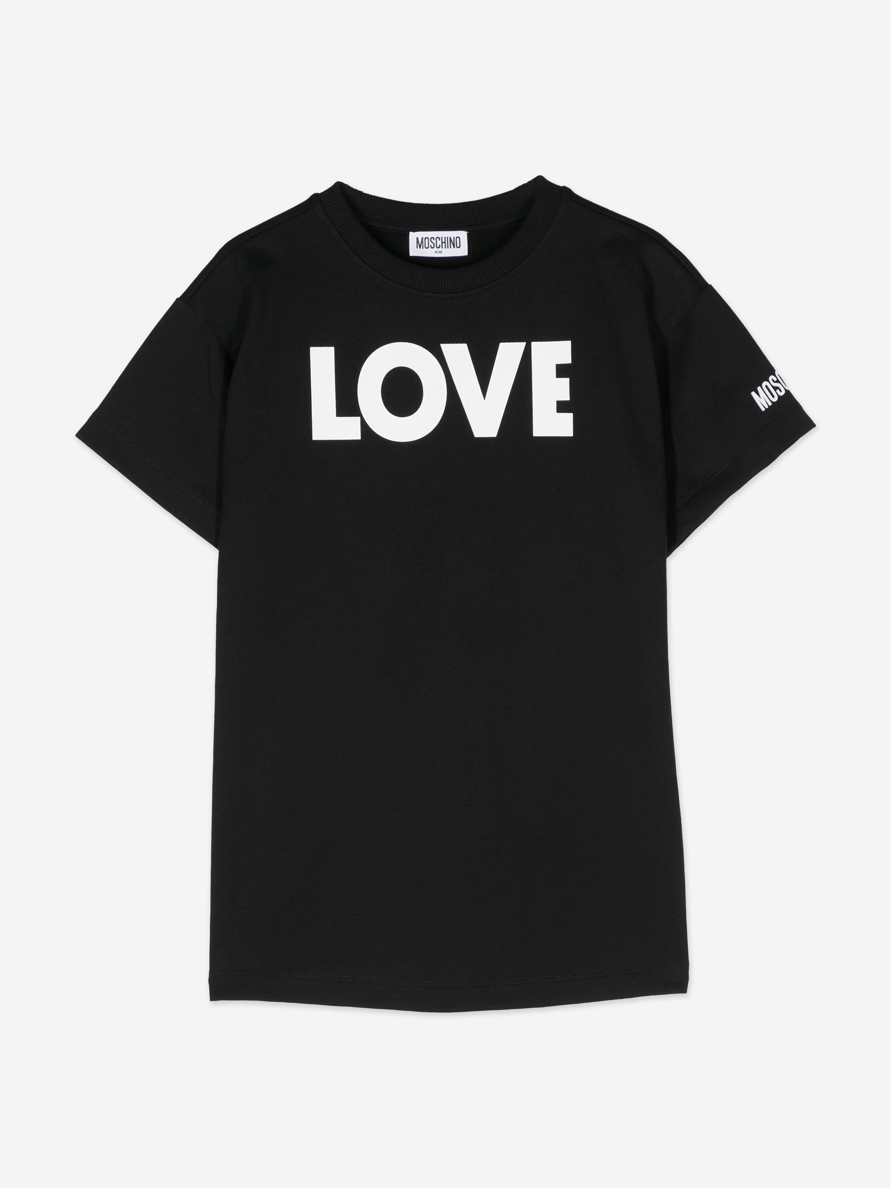 Moschino Girls Love Jersey Dress in Black Reliable Sale Online
