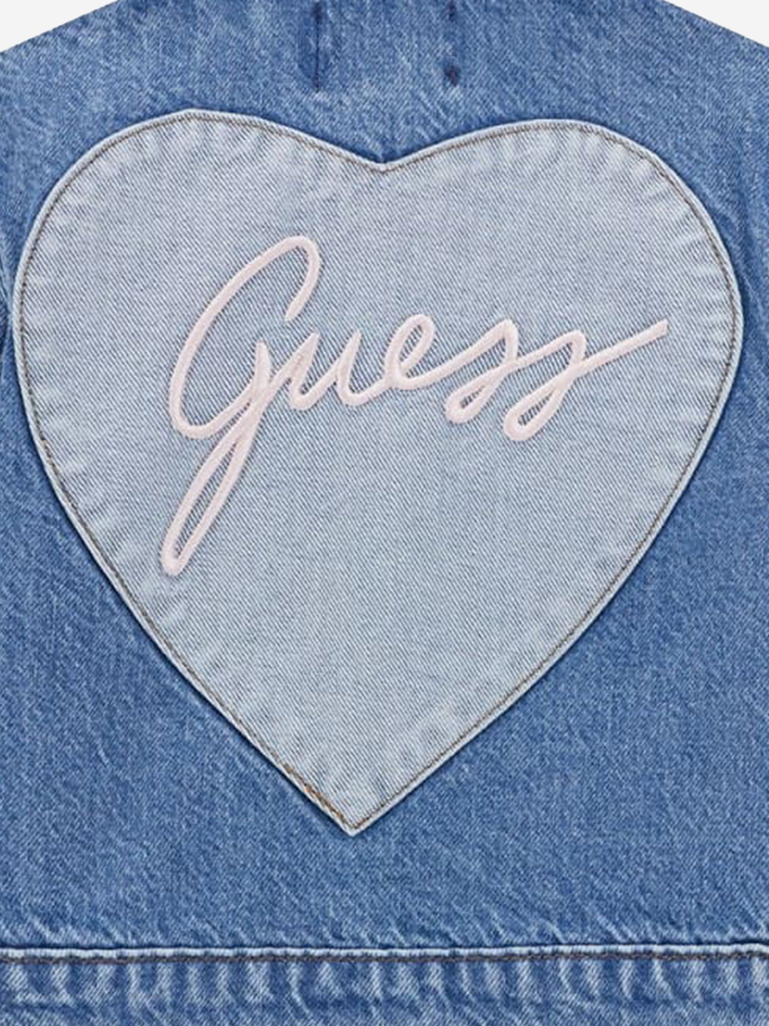 Girls Heart Denim Jacket in Blue Sale Hot Sale