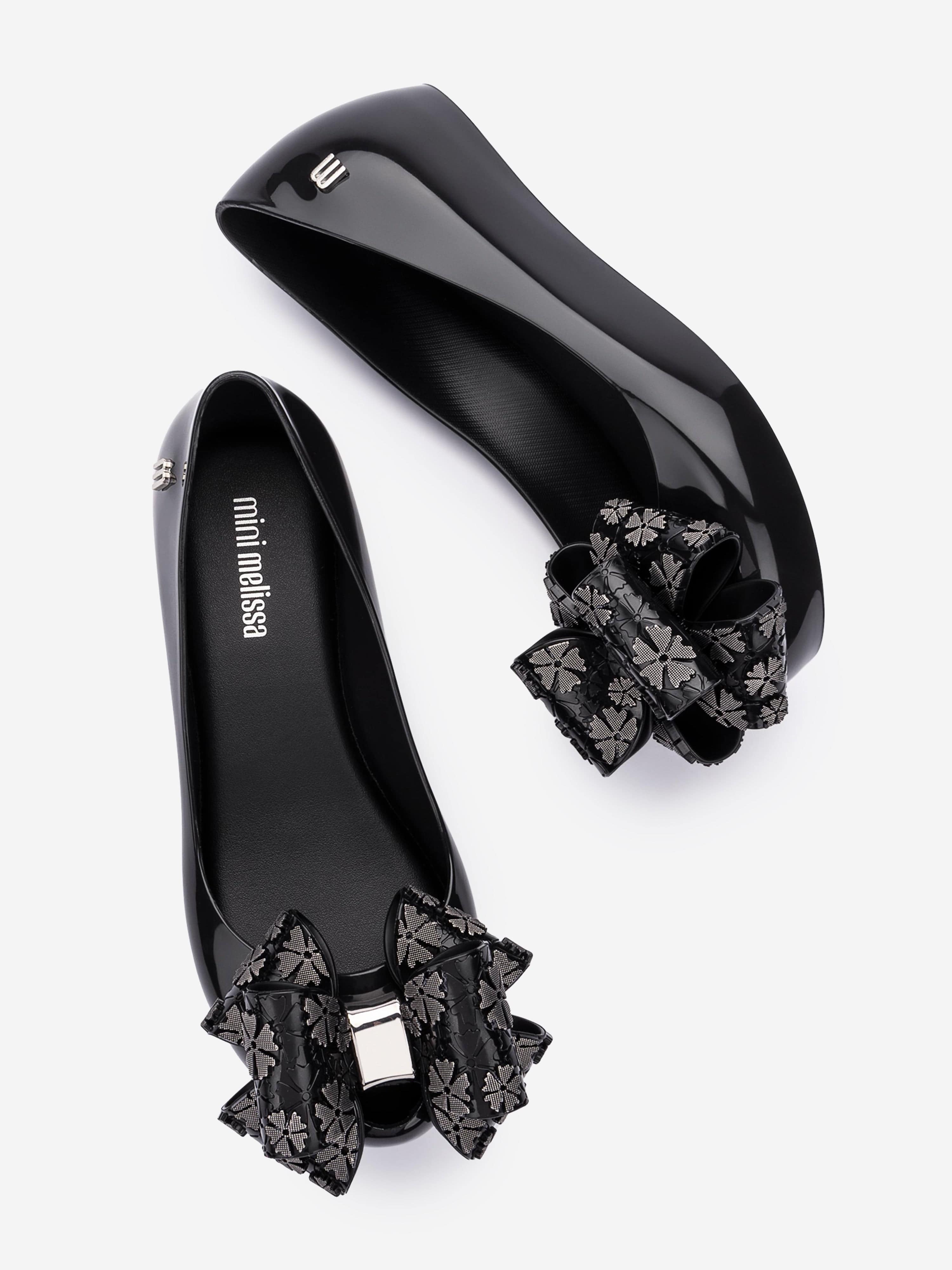 Mini Melissa Girls Ultragirl Sweet XI Ballerinas in Black Choice