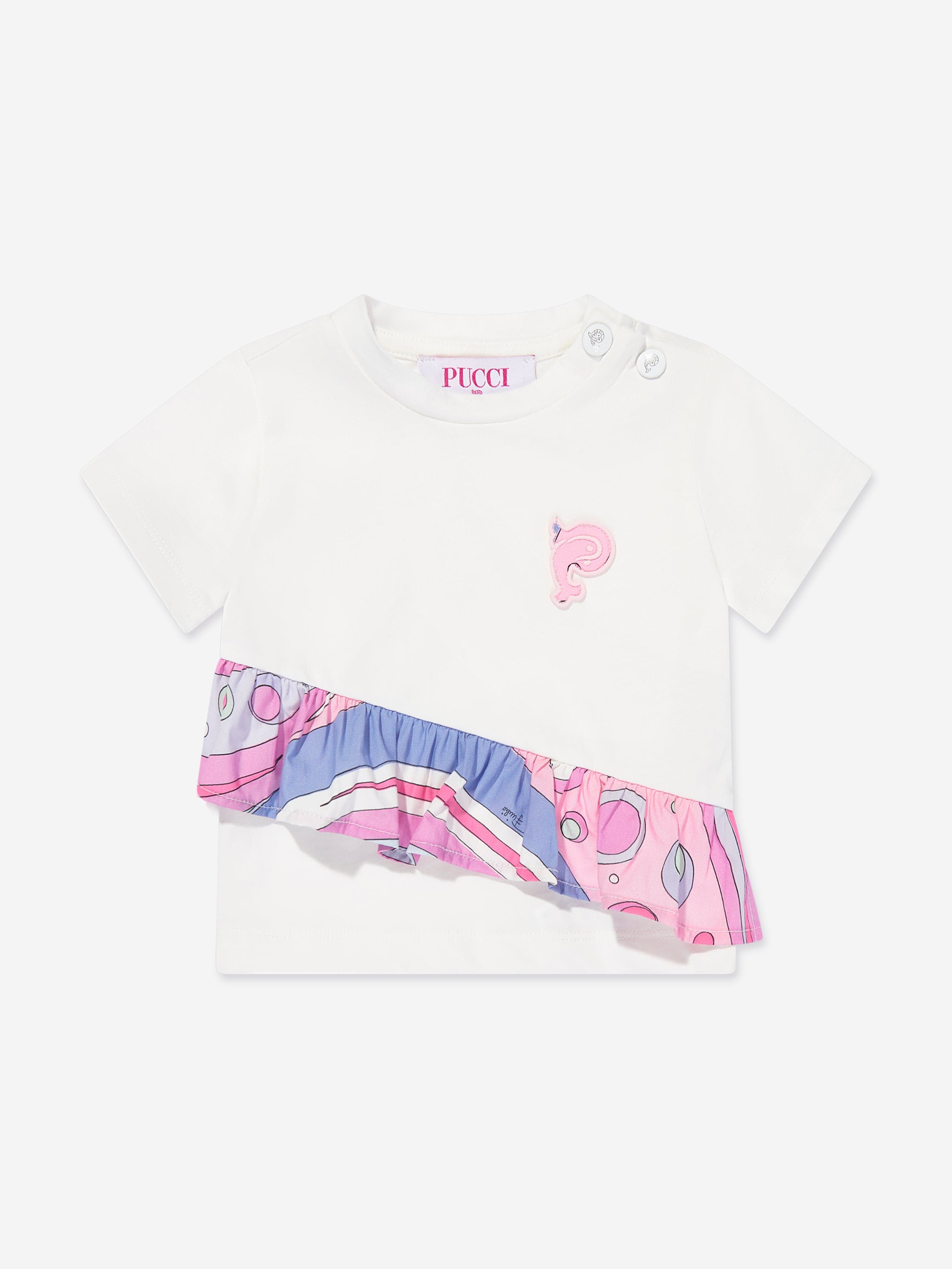 Baby Girls Fontane Ruffle T-Shirt in Ivory Cheap Sale The Cheapest