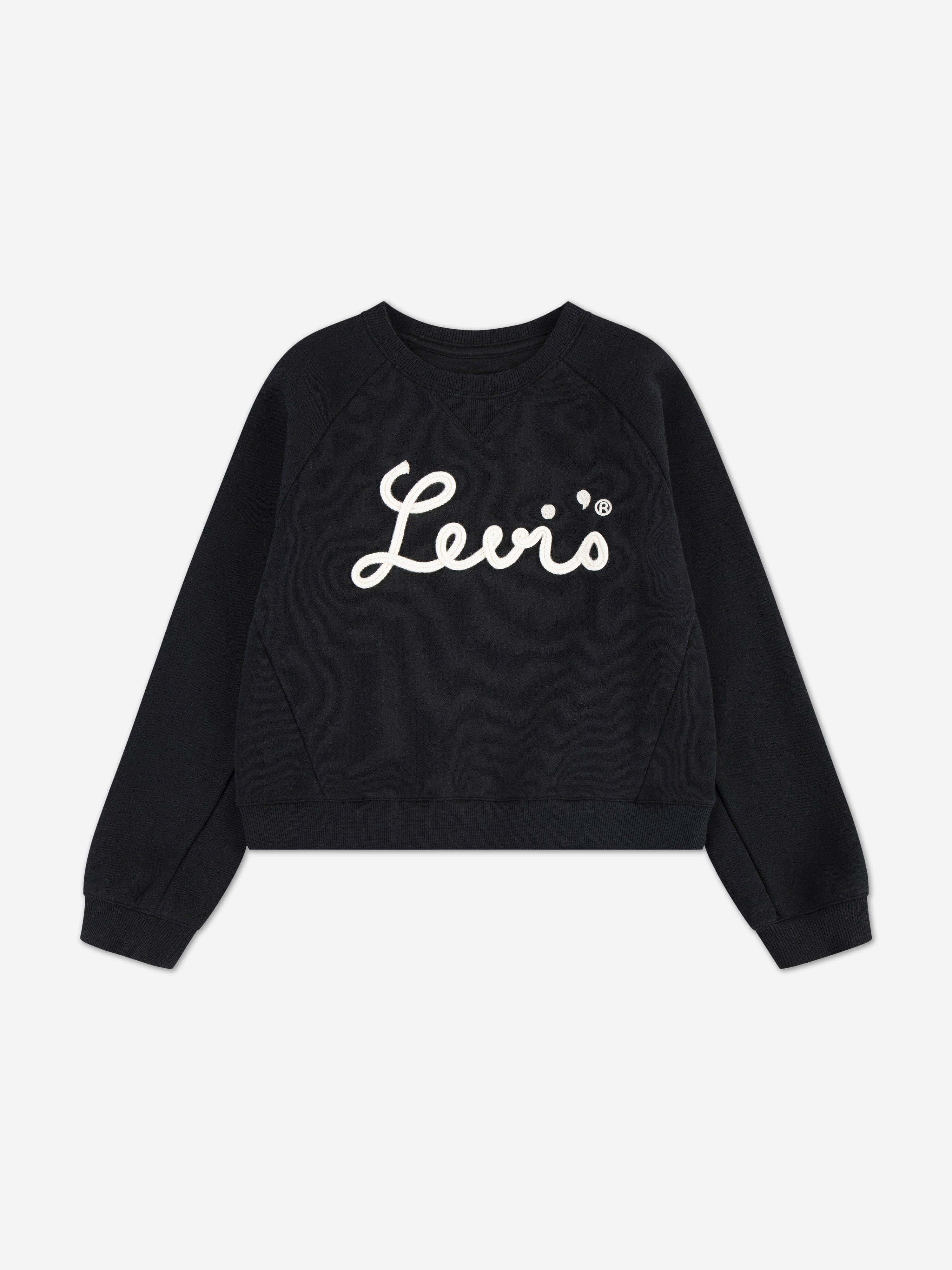 Girls Mixed Textures Sweatshirt in Black Sale Original