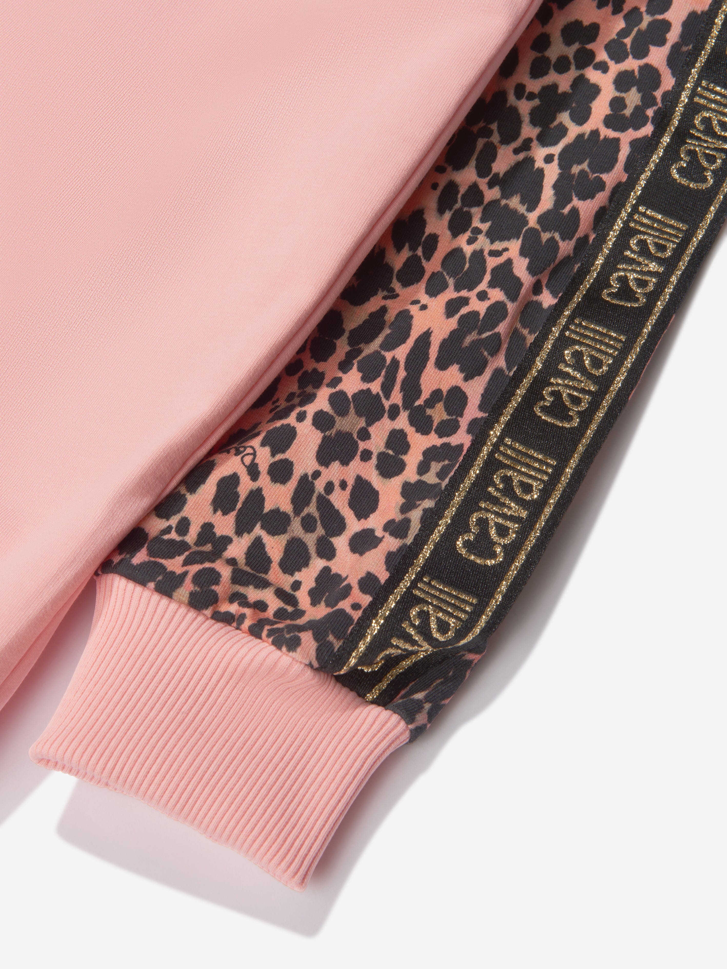 Roberto Cavalli Girls Cotton Leopard Print Logo Hoodie Best Sale For Sale