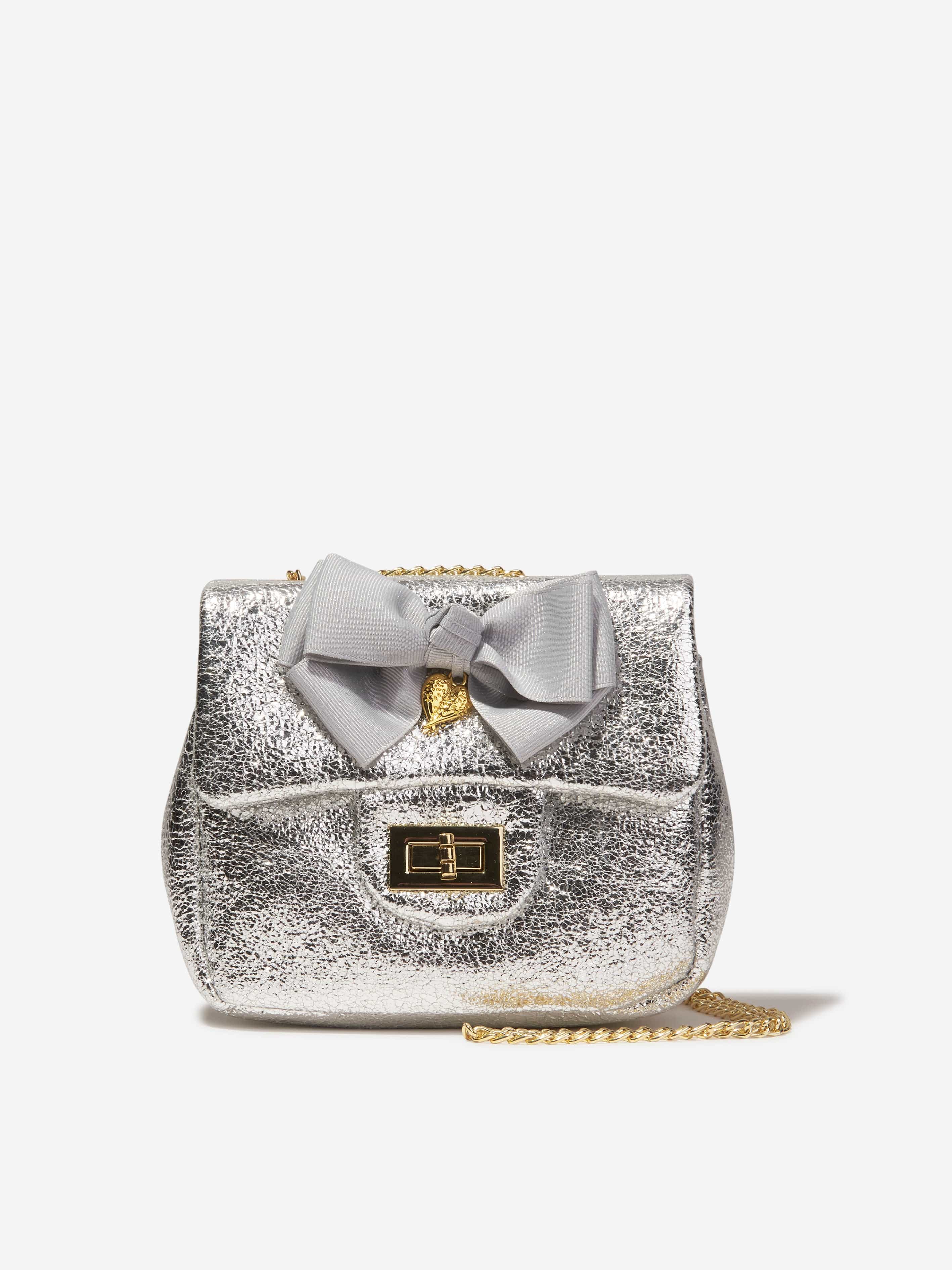 Angels Face Girls Skyla Metallic Shoulder Bag in Silver Discounts