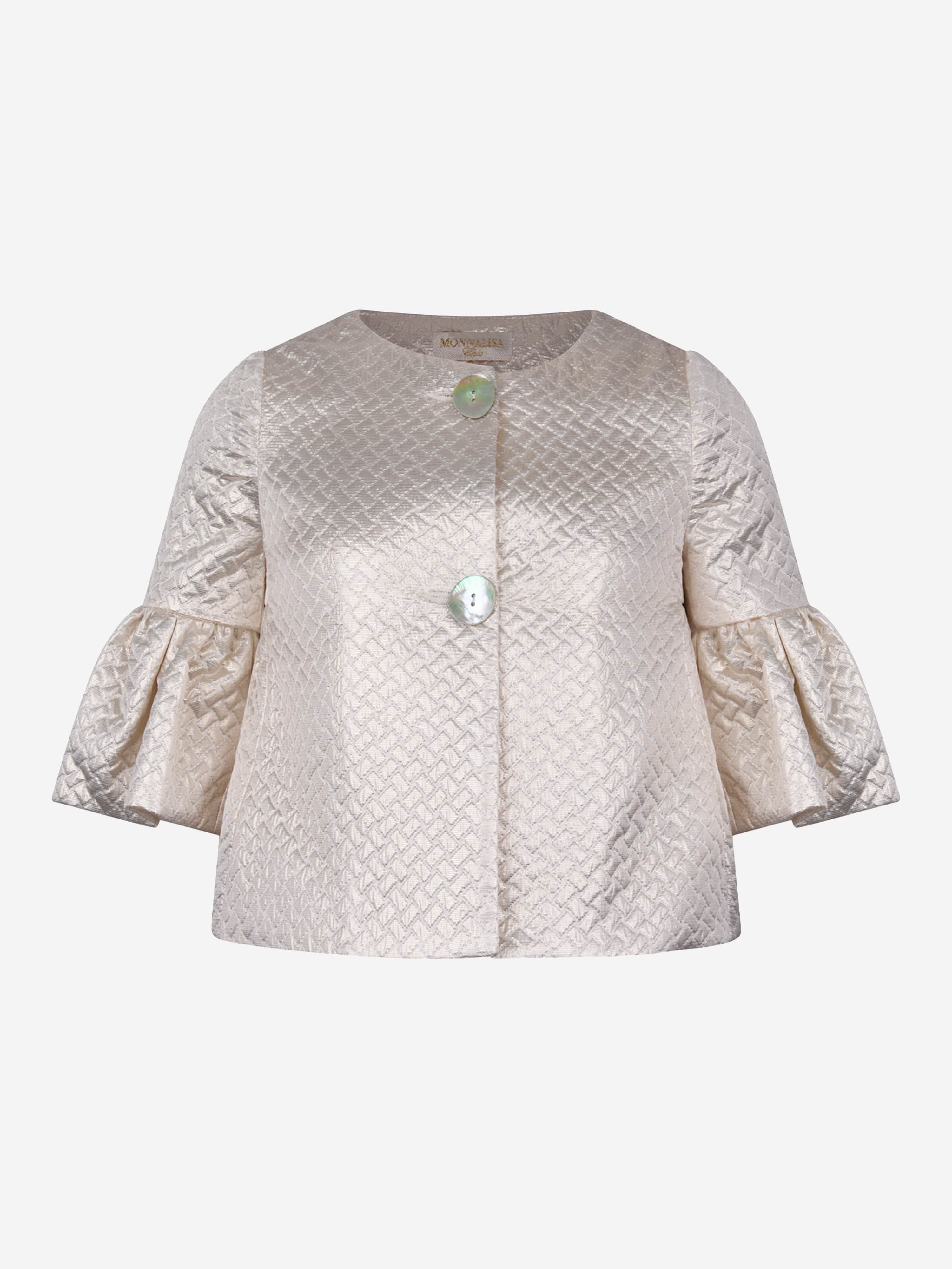 Monnalisa Girls Jacket - Metallic Quilted Jacket Clearance Eastbay