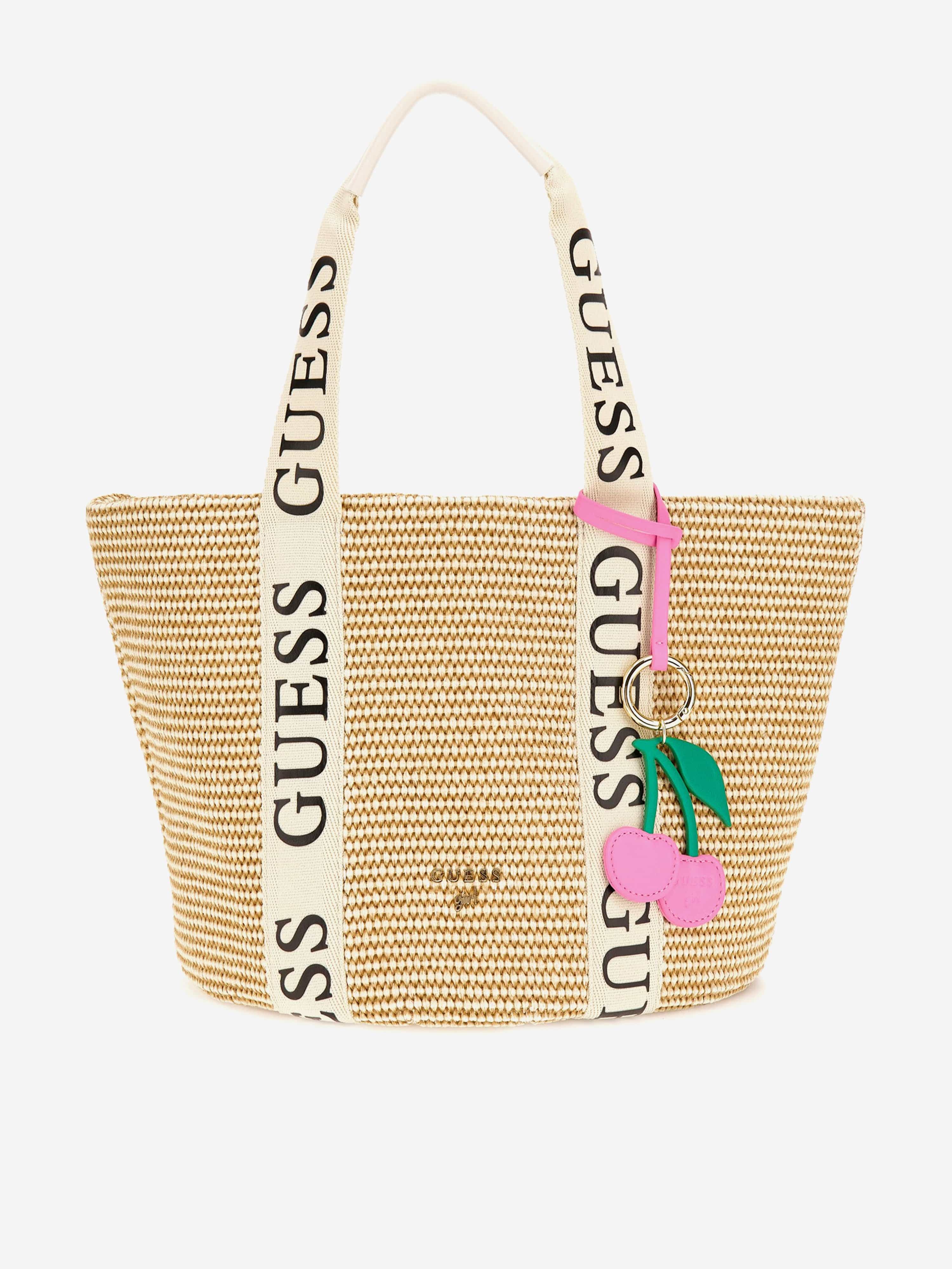 Girls Straw Tote Bag in Ivory Clearance Recommend