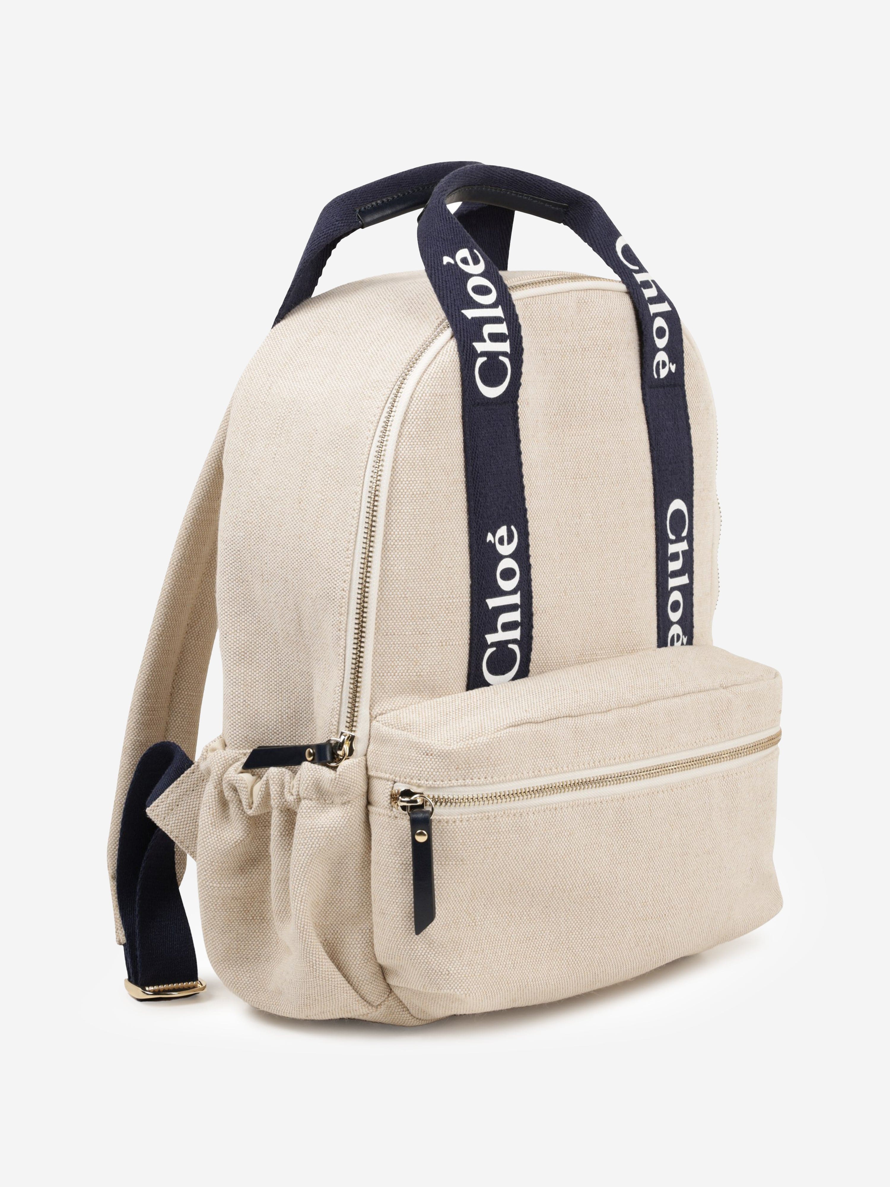 Chlo¨¦ Girls Canvas Logo Backpack in Beige (36cm) For Cheap Online