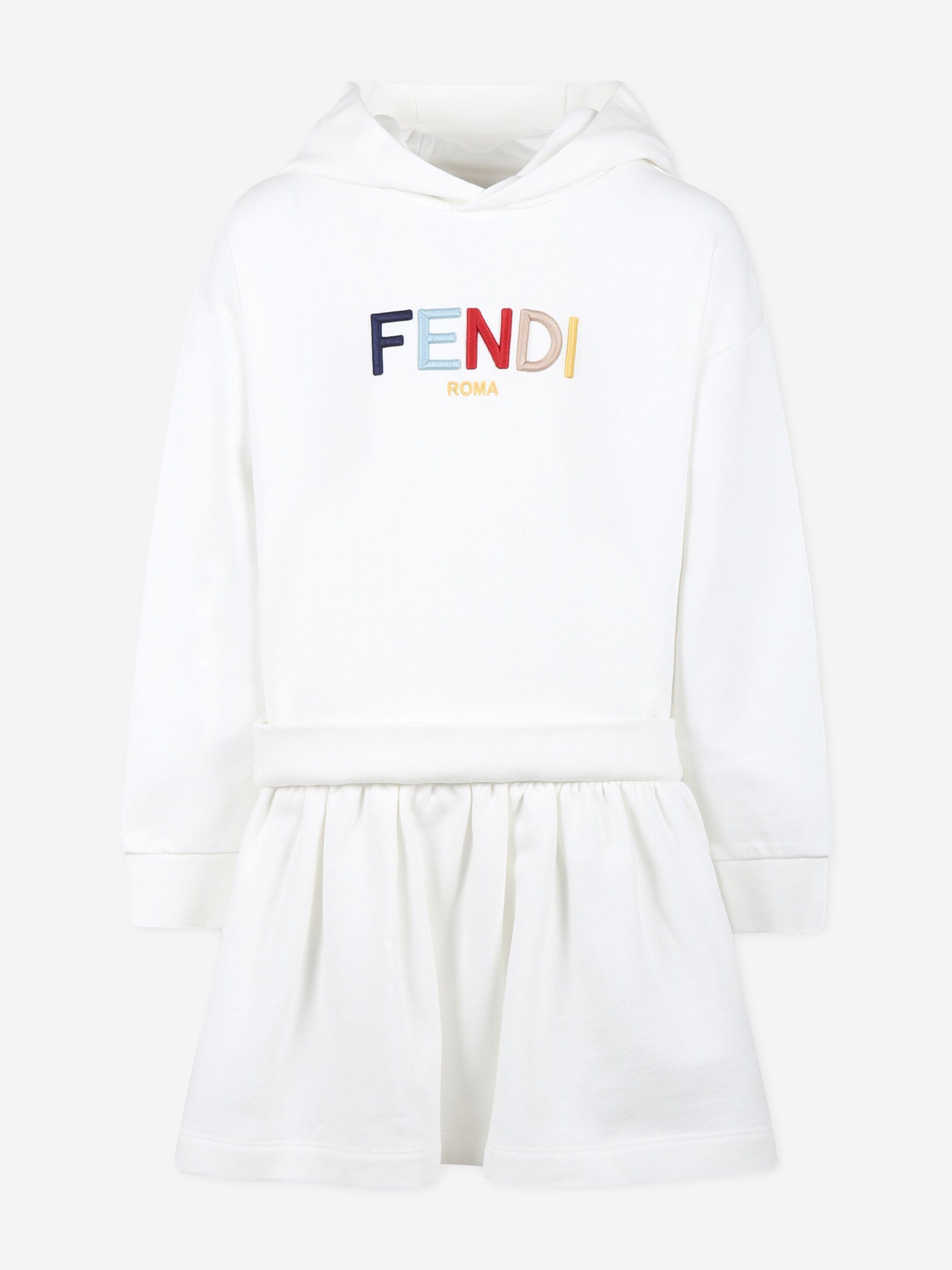 Girls Hooded Sweater Dress in White Free Shipping Looking For