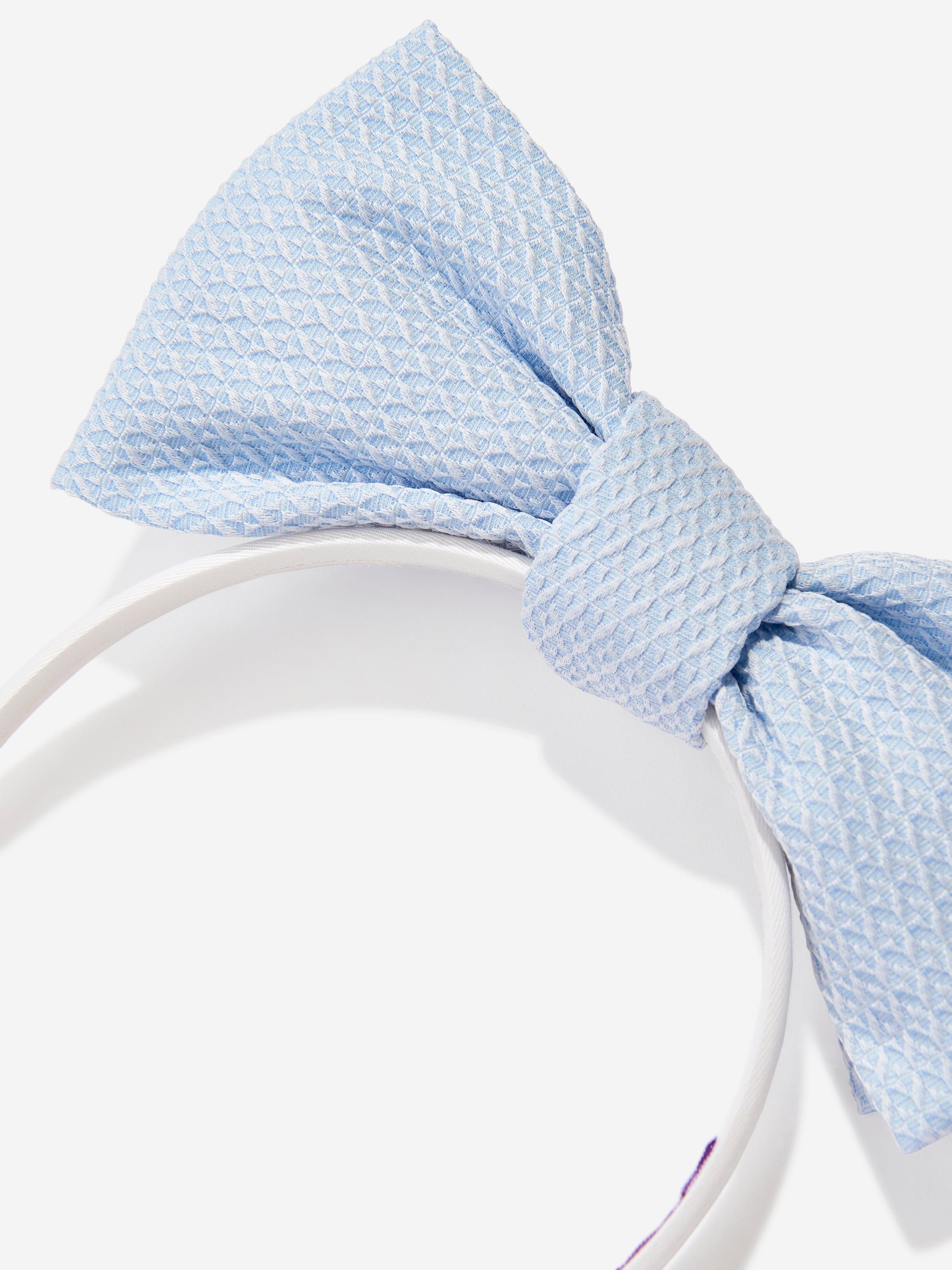 Girls Origami Dotty Jacquard Bow Headband in Blue For Cheap Cheap Online