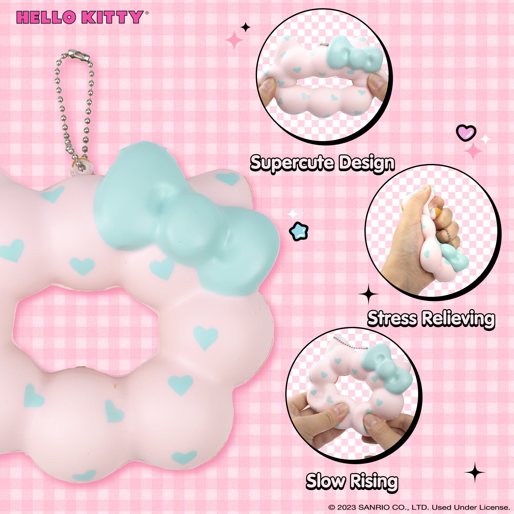 Hello Kitty Mochi Donut Squishy Keychain Outlet Best Sale