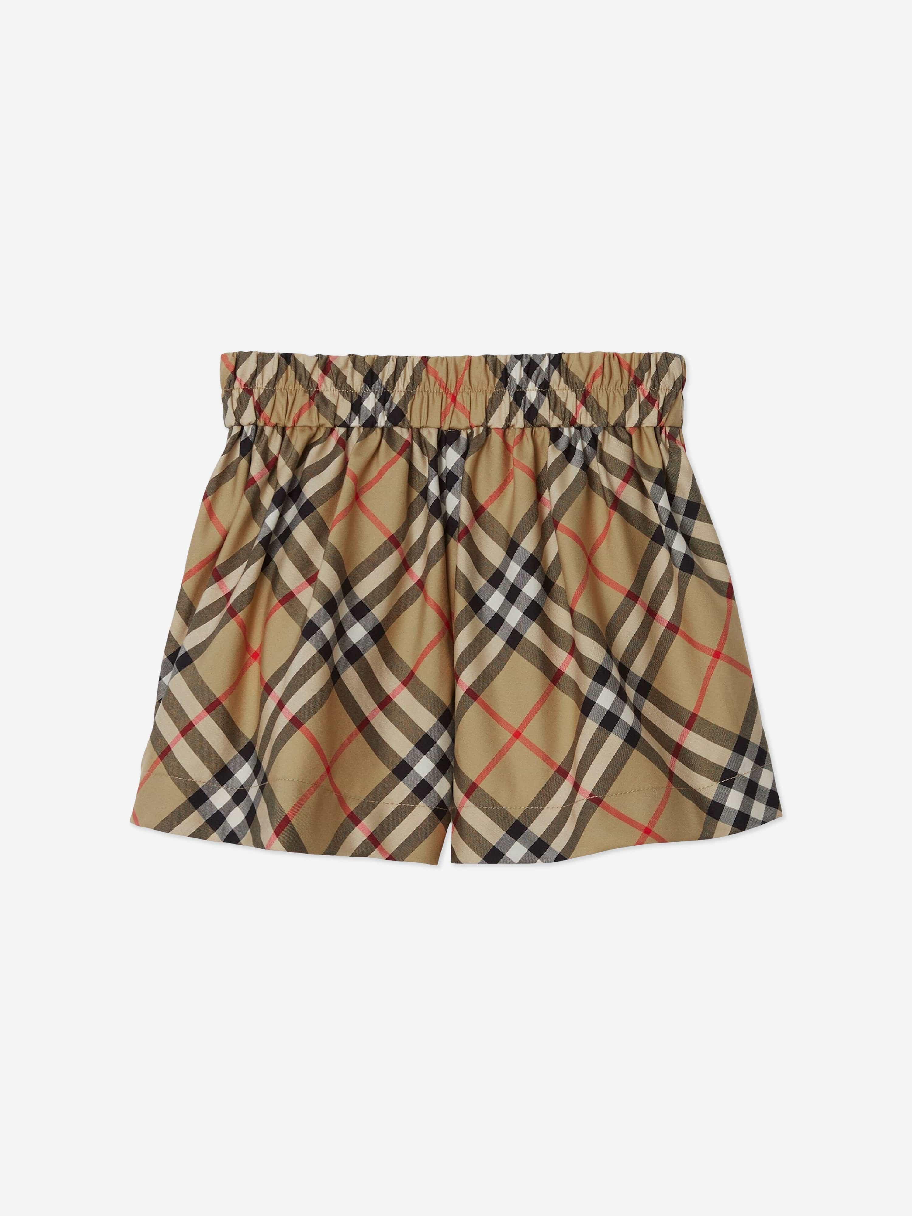 Burberry Baby Girls Archive Check Marcy Shorts in Beige Cheap Store