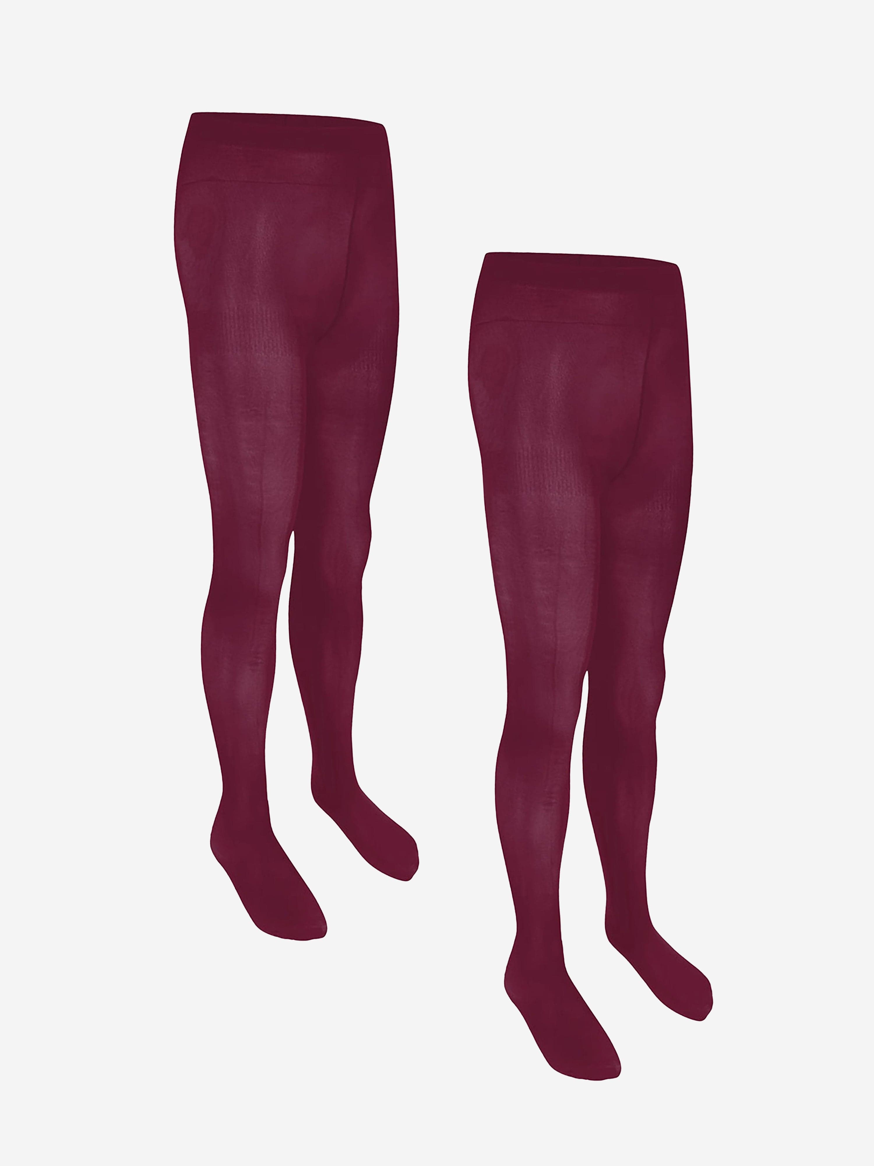 Zeco Girls School Opaque Tights (2 Pack) in Purple With Paypal For Sale