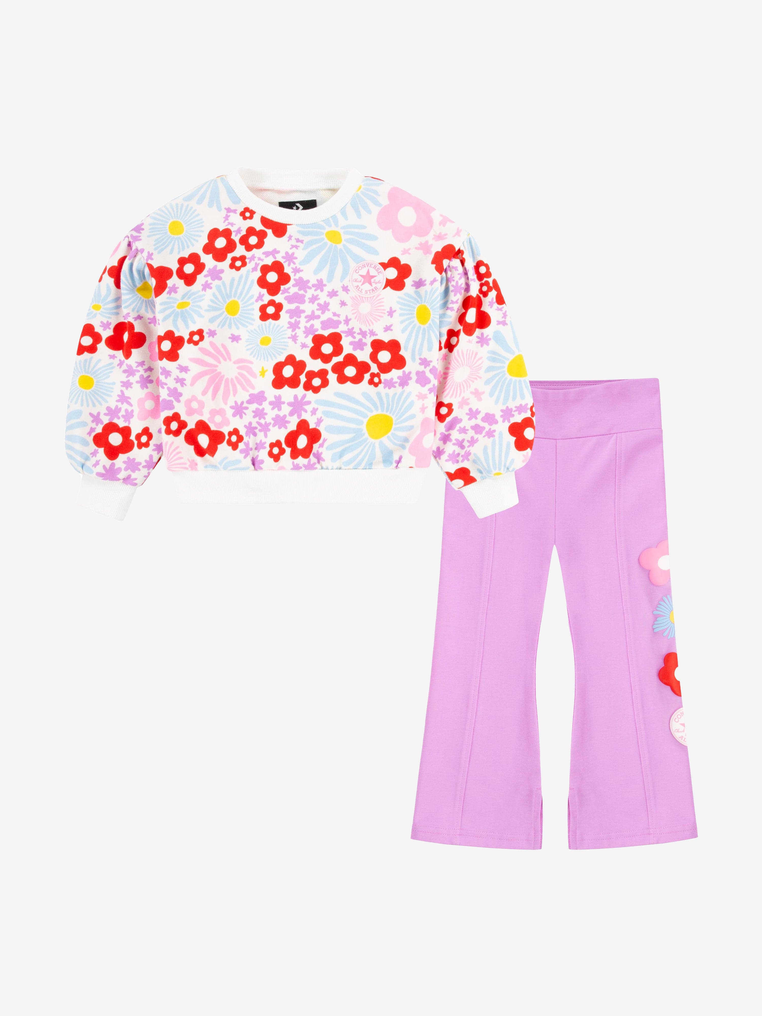 Converse Girls Printed Sweatshirt And Leggings Set in Multicolour Affordable Cheap Online