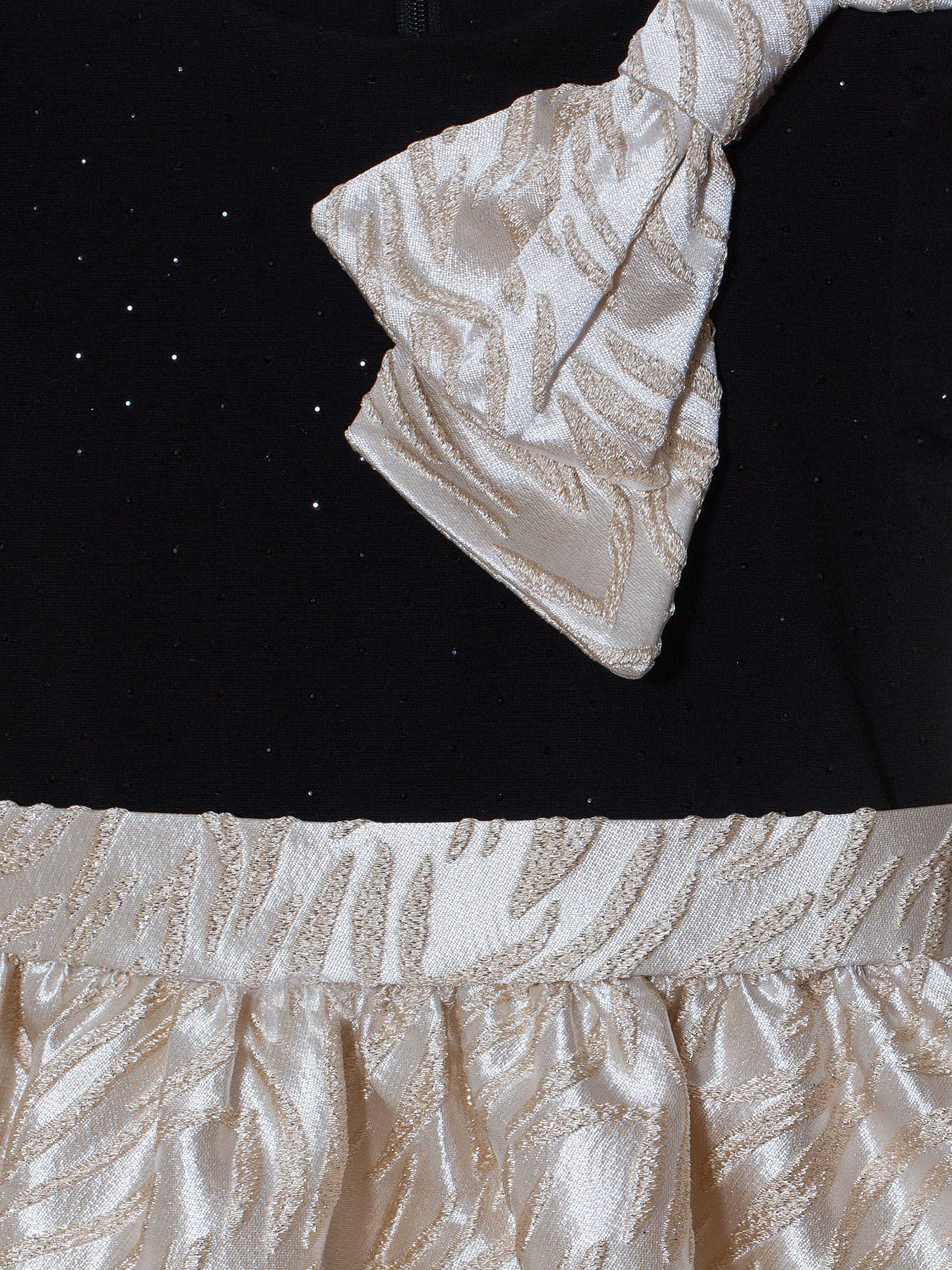 Patachou Girls Jaquard Bow Party Dress in Gold Enjoy For Sale