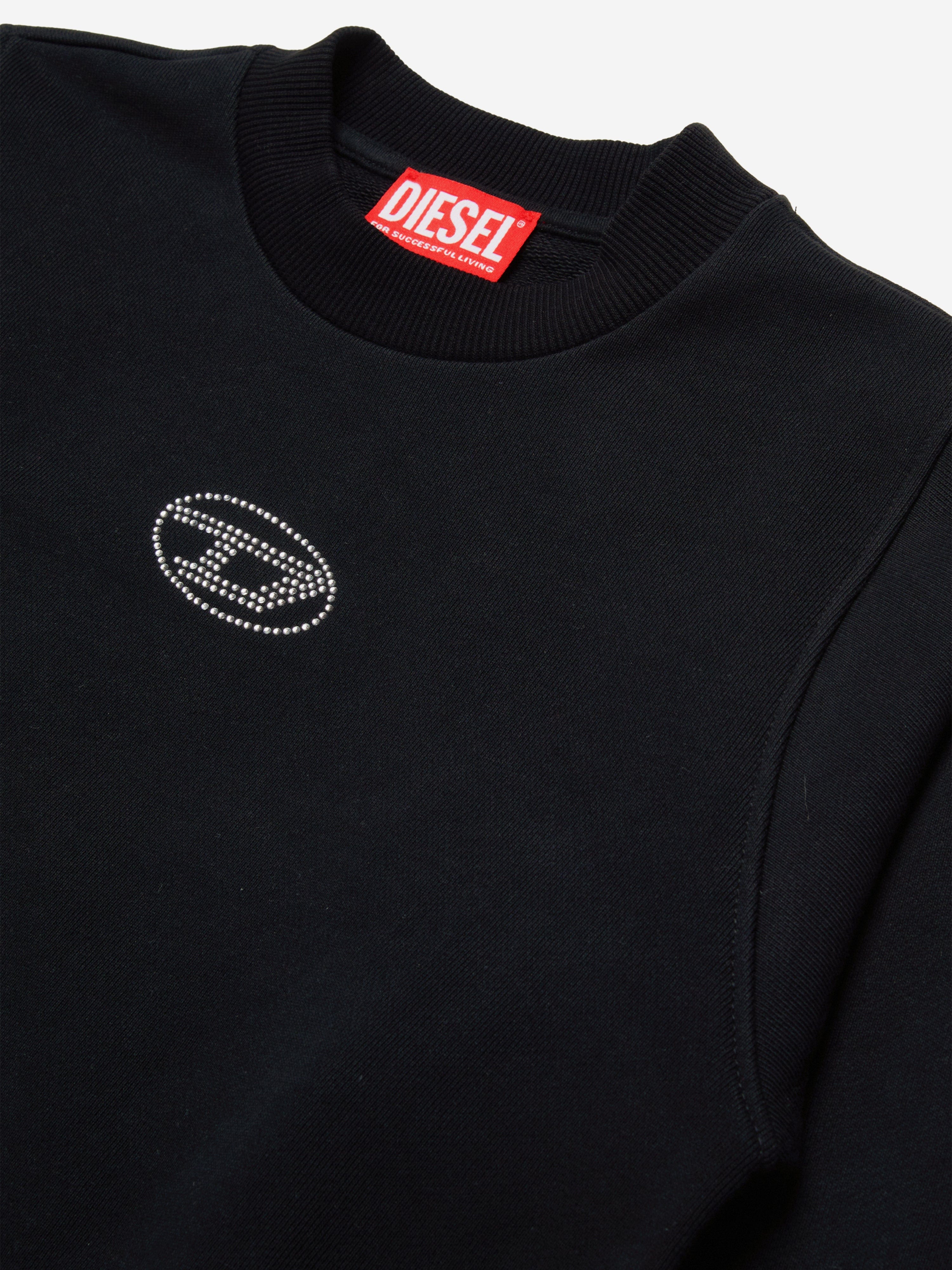 Diesel Girls Slemby Logo Sweatshirt in Black Low Pice Fee Shipping