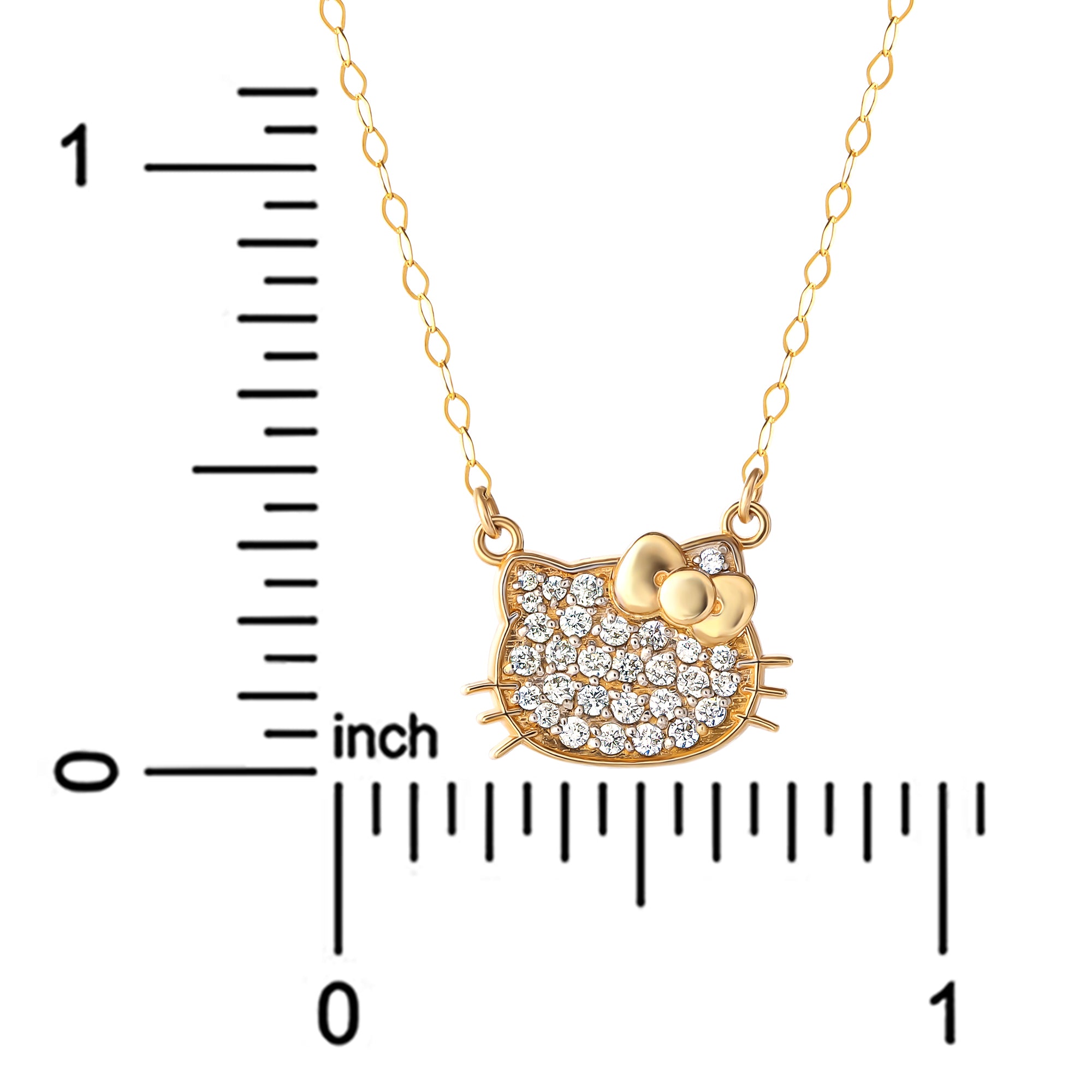 Hello Kitty 14K Yellow Gold Pav¨¦ Diamond Necklace Clearance Pictures