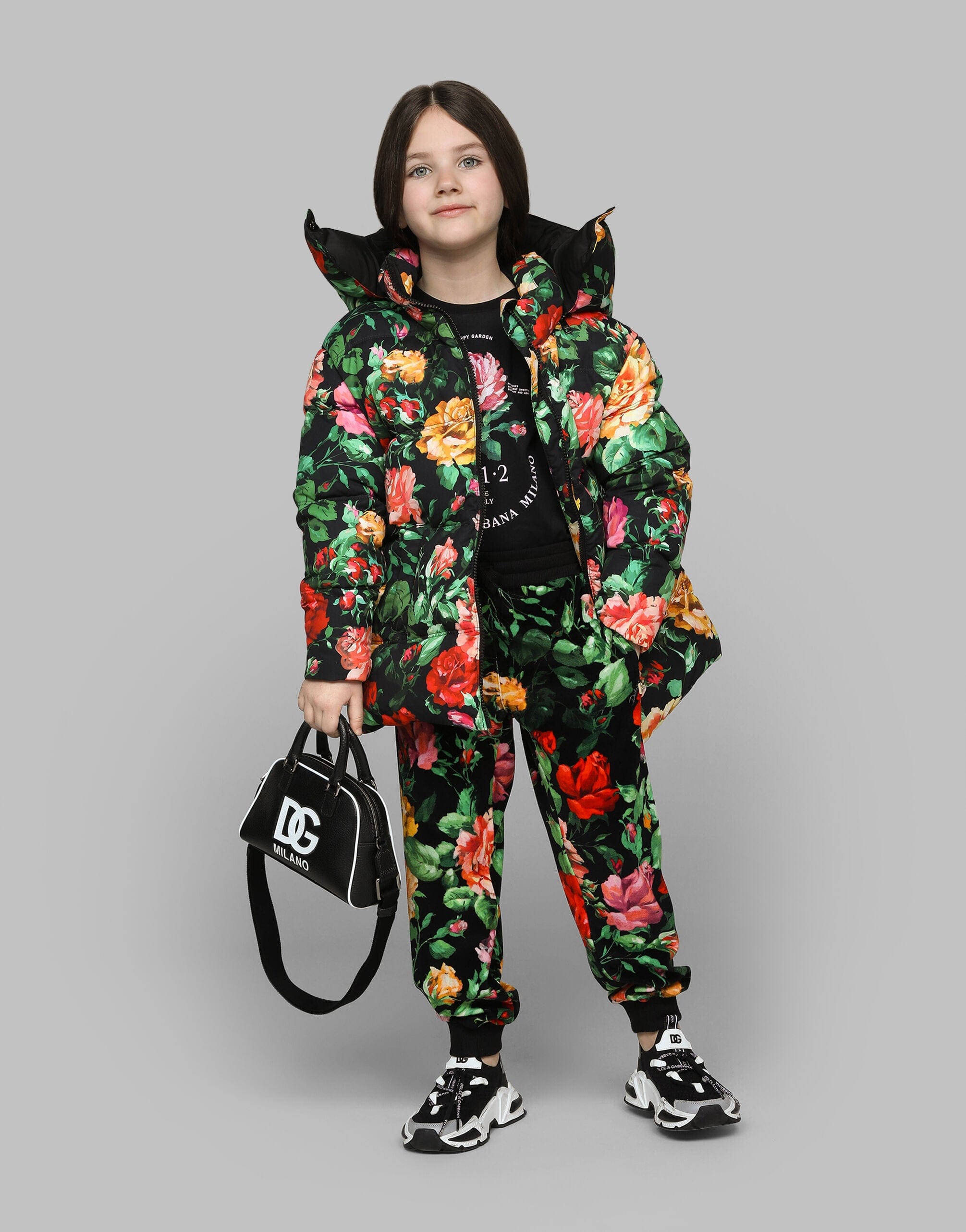 Dolce & Gabbana Girls Down Padded Rose Jacket in Multicolour Footlocker Pictures Online
