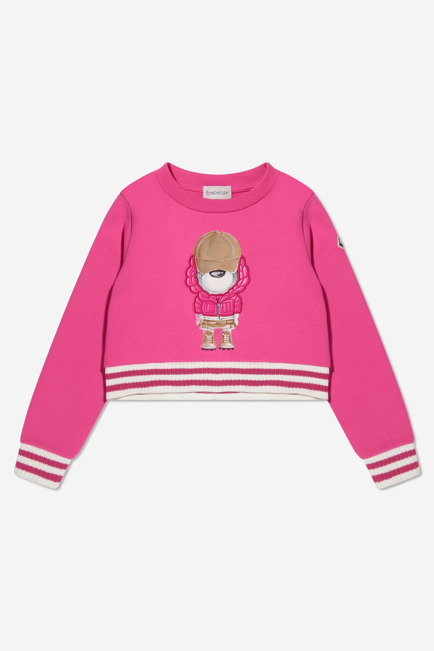 Moncler Enfant Girls Bear Print Sweatshirt in Pink Good Selling Sale Online