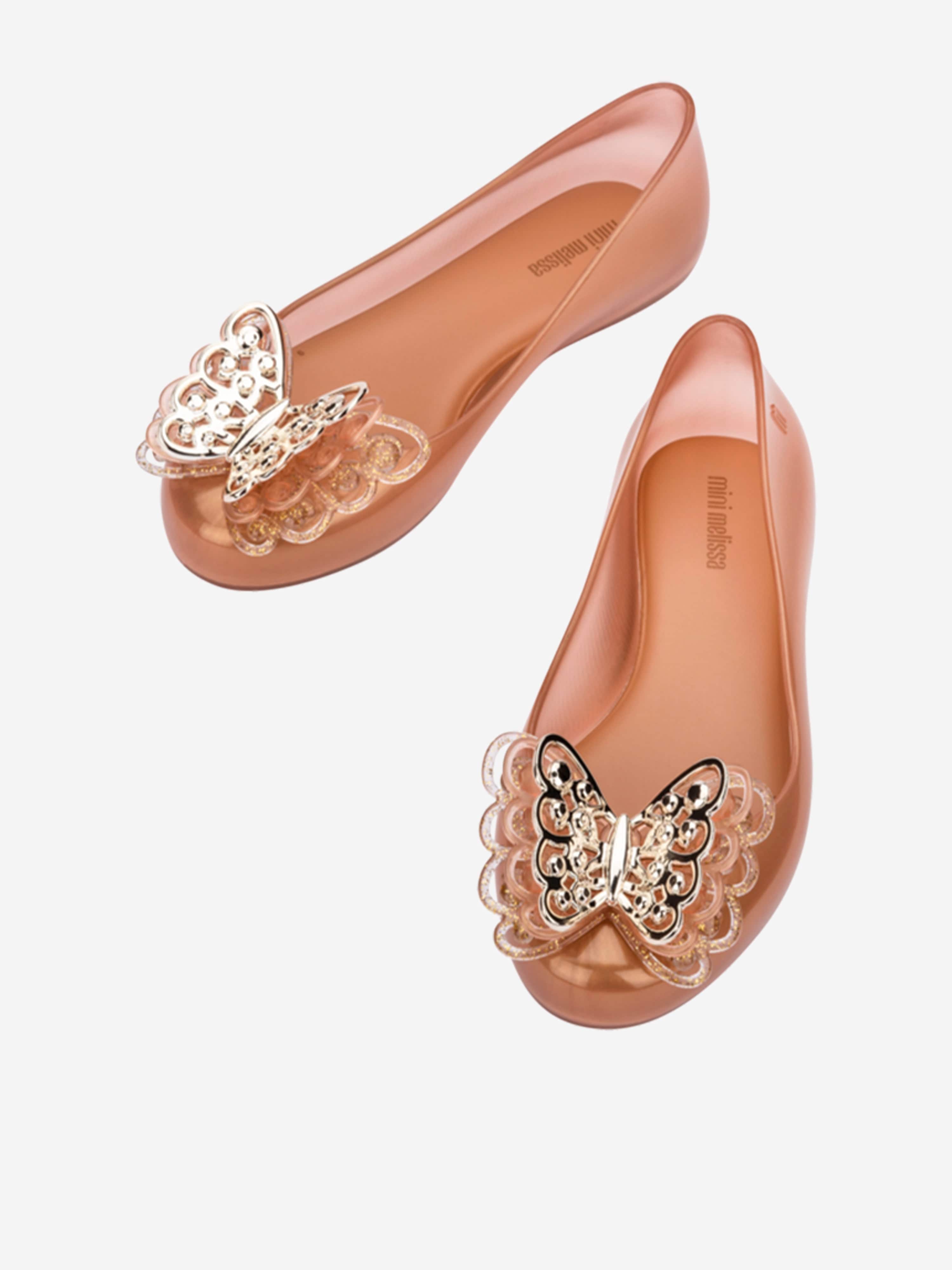 Mini Melissa Girls Sweet Love Fly II Ballerinas in Gold Cheap Pice Outlet