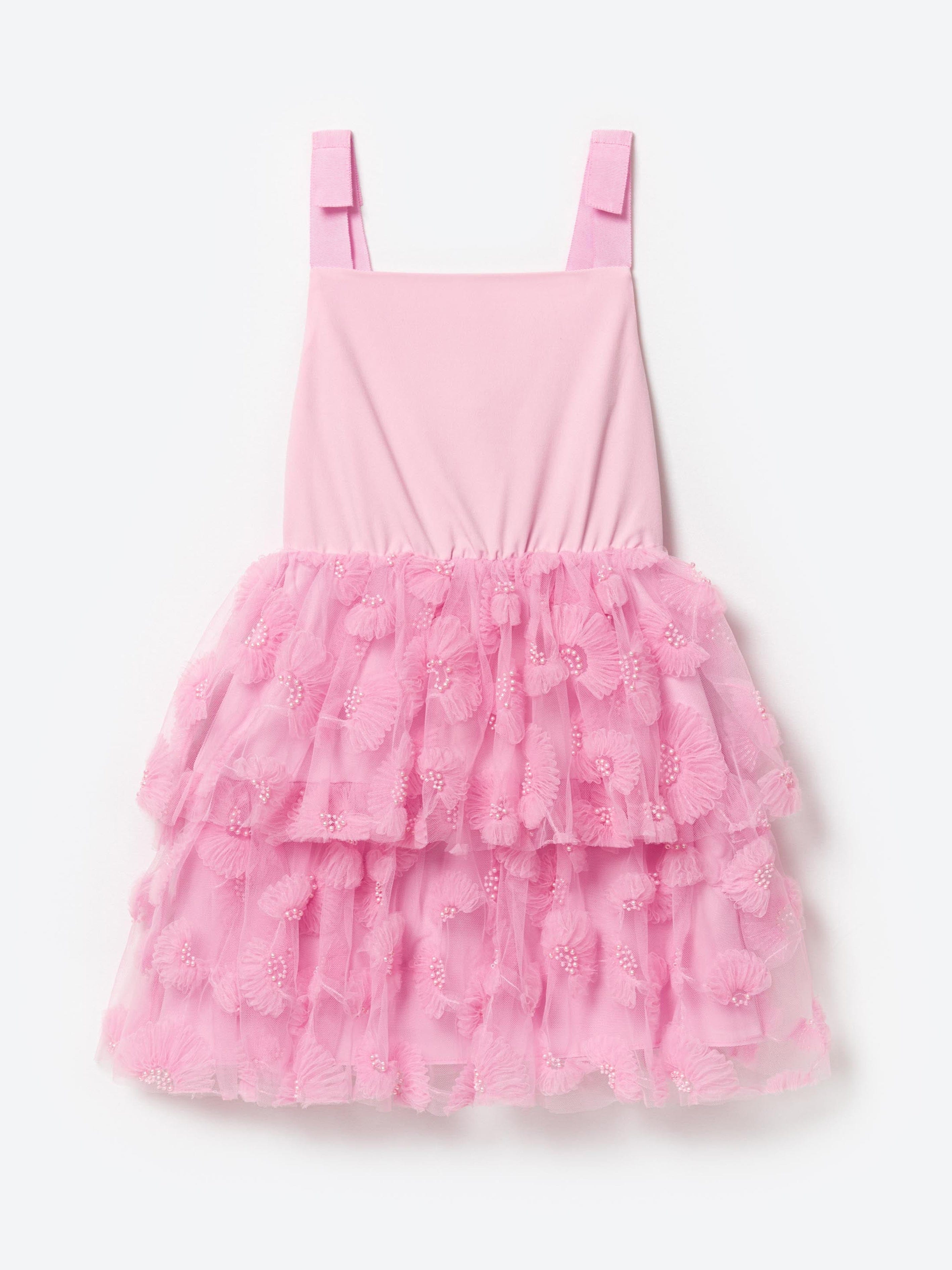 Self Portrait Girls Jersey and Tulle Dress in Pink Great Deals Sale Online