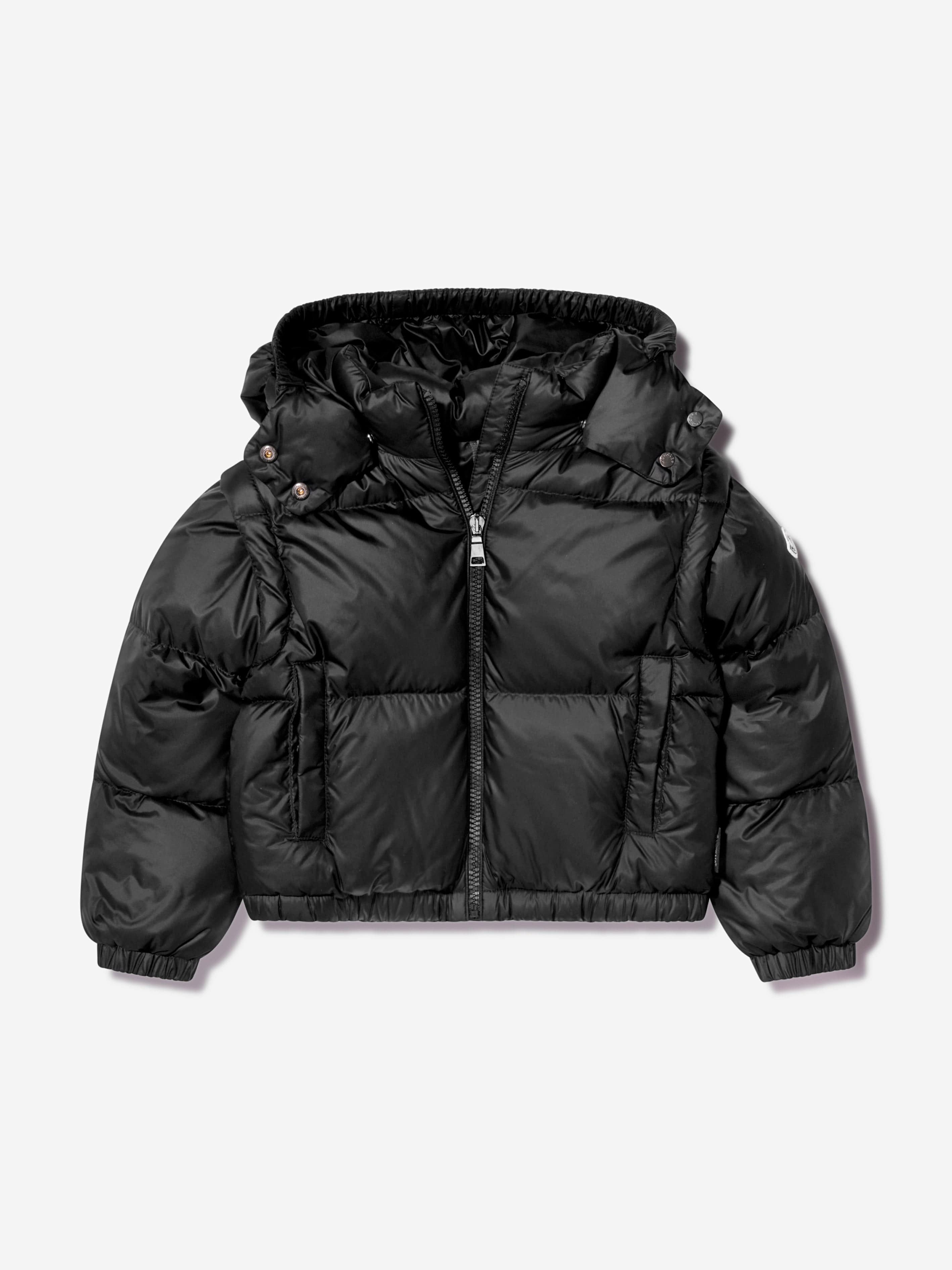 Moncler Enfant Girls Down Padded Vanya Jacket in Black Store Online