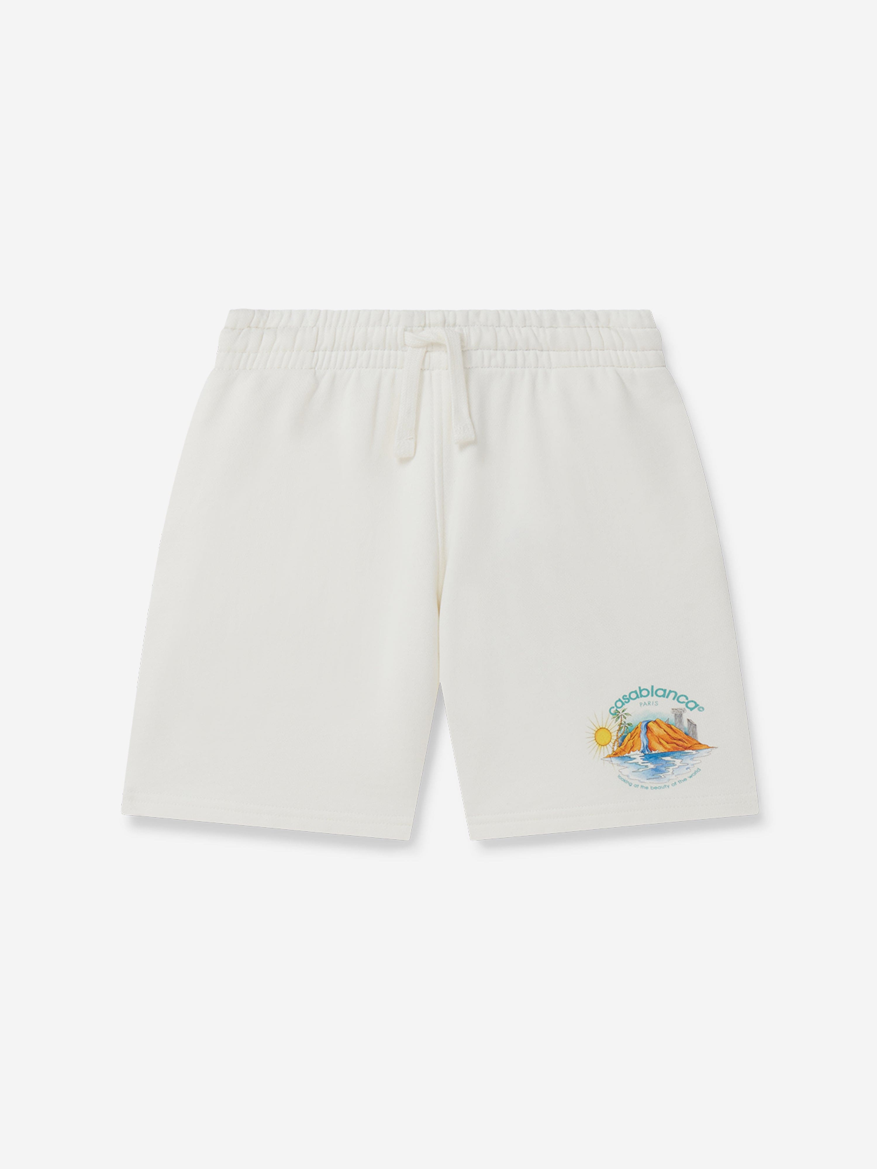 Casablanca Kids Oasis Print Shorts in White How Much Sale Online