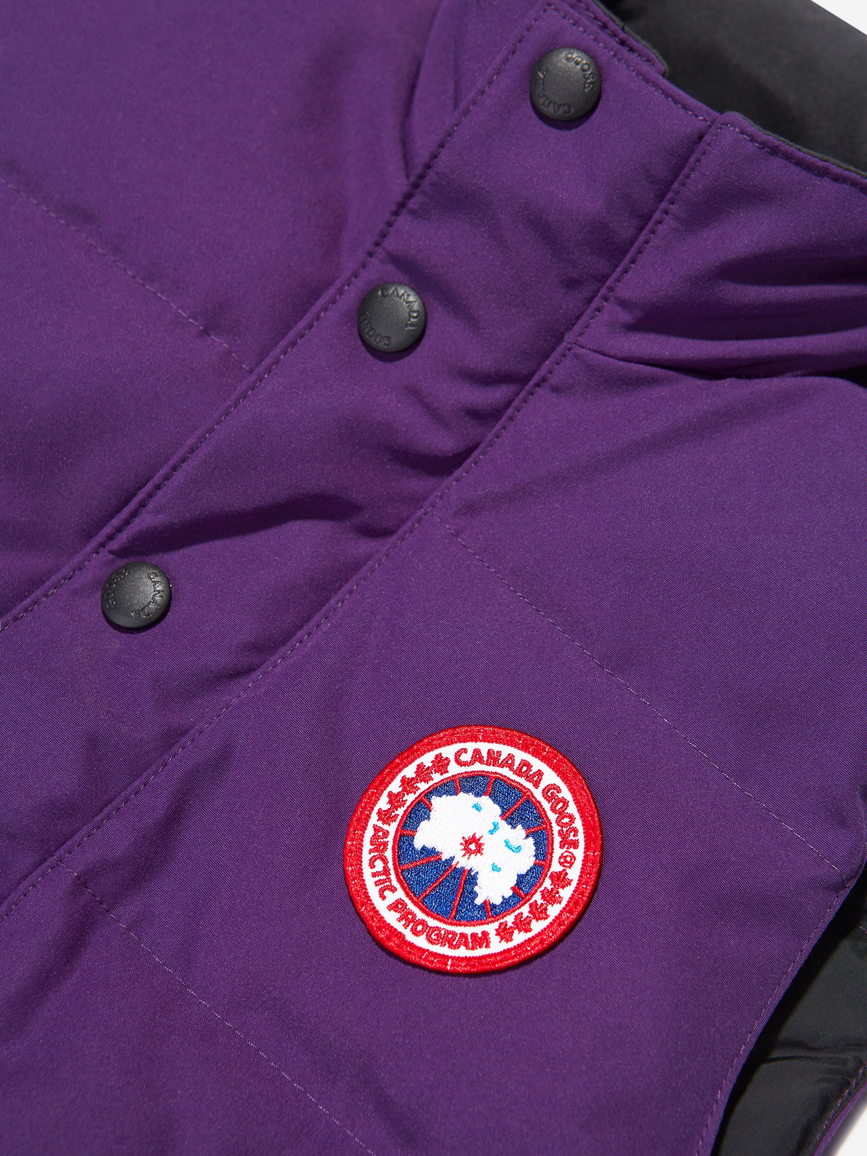 Canada Goose Kids Down Padded Vanier Vest in Purple Sale Browse