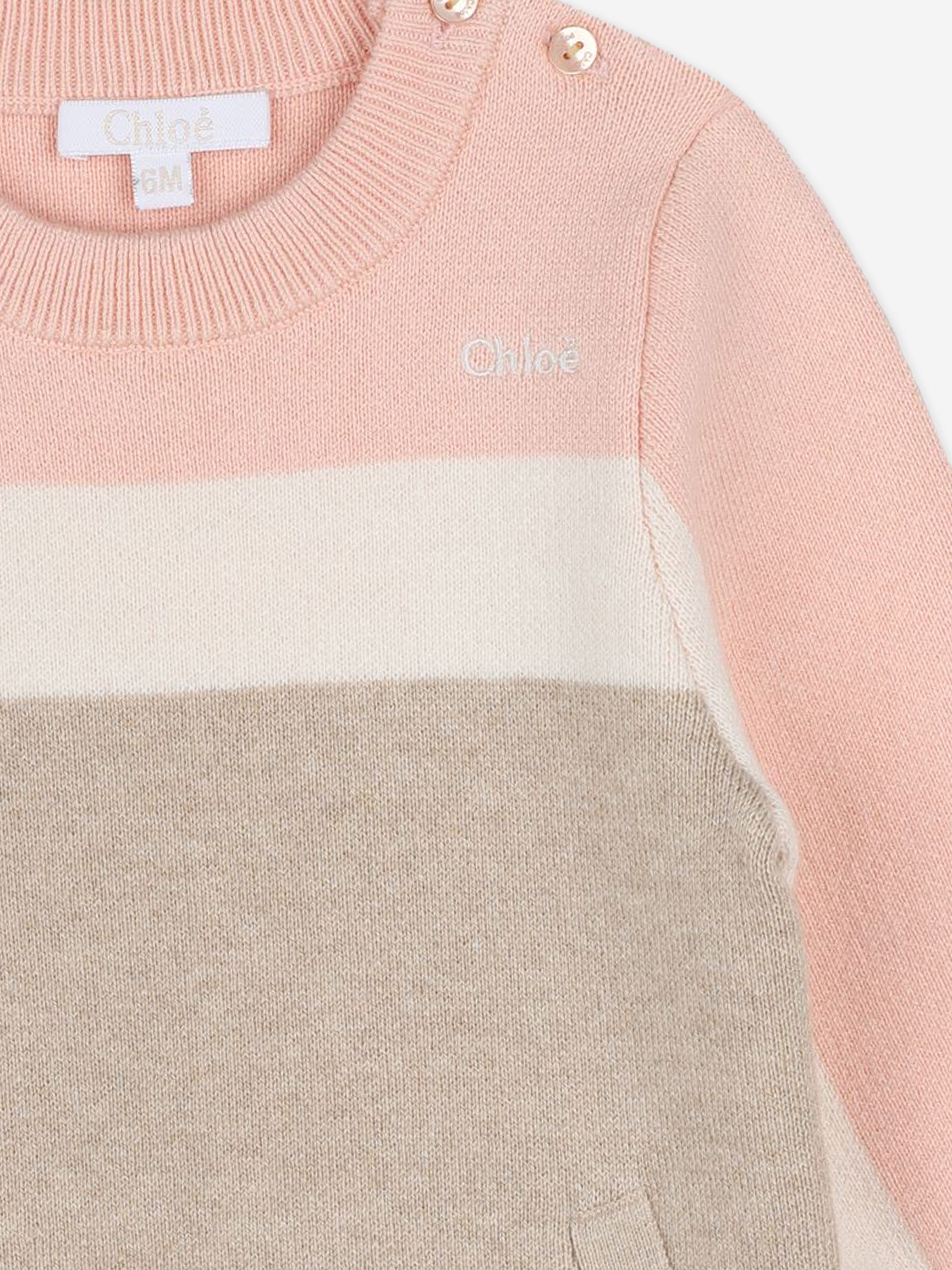 Chlo¨¦ Baby Girls Knitted Logo Dress in Pink Clearance 2025