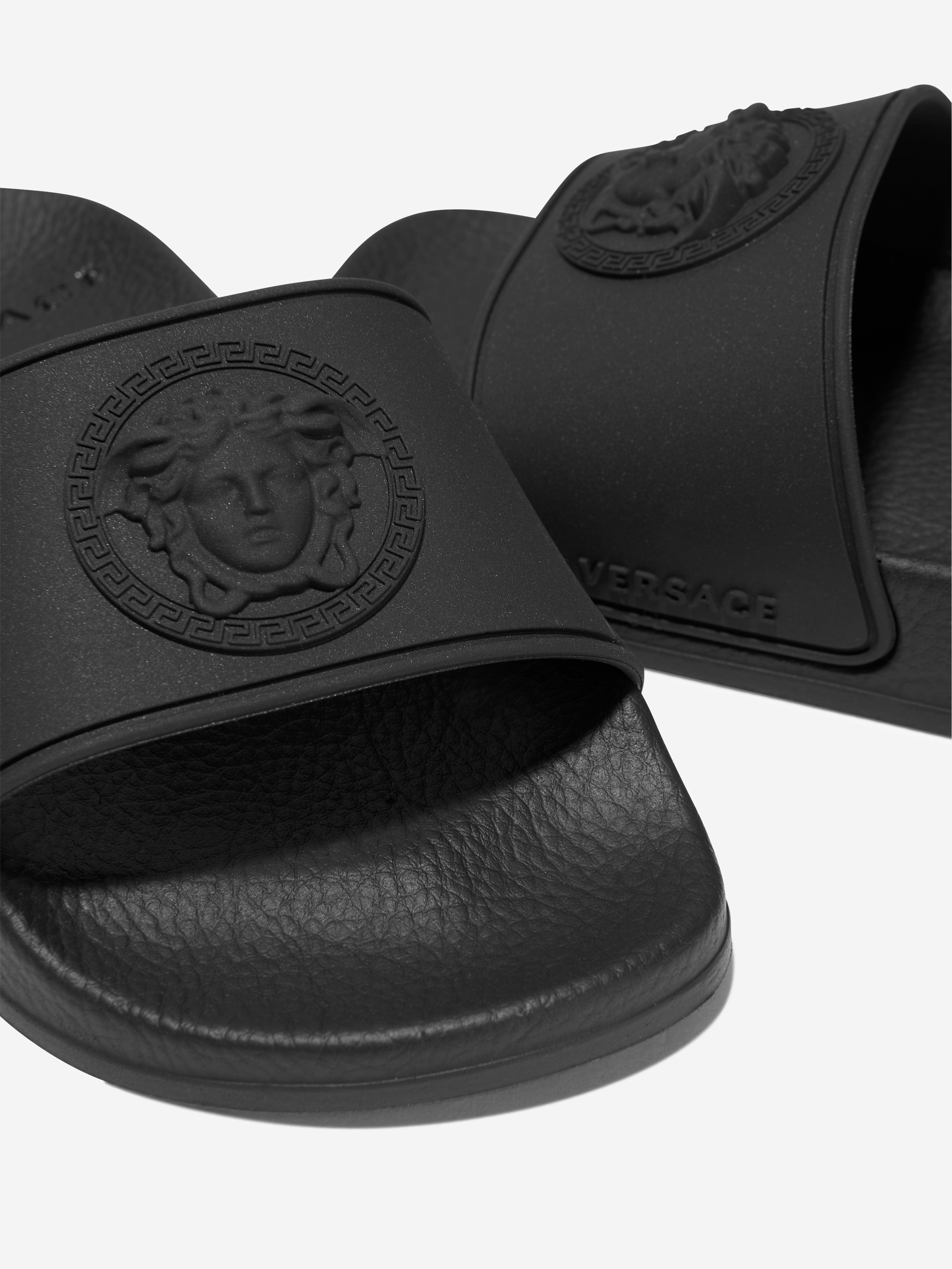 Versace Kids Medusa Logo Sliders in Black Clearance Get Authentic