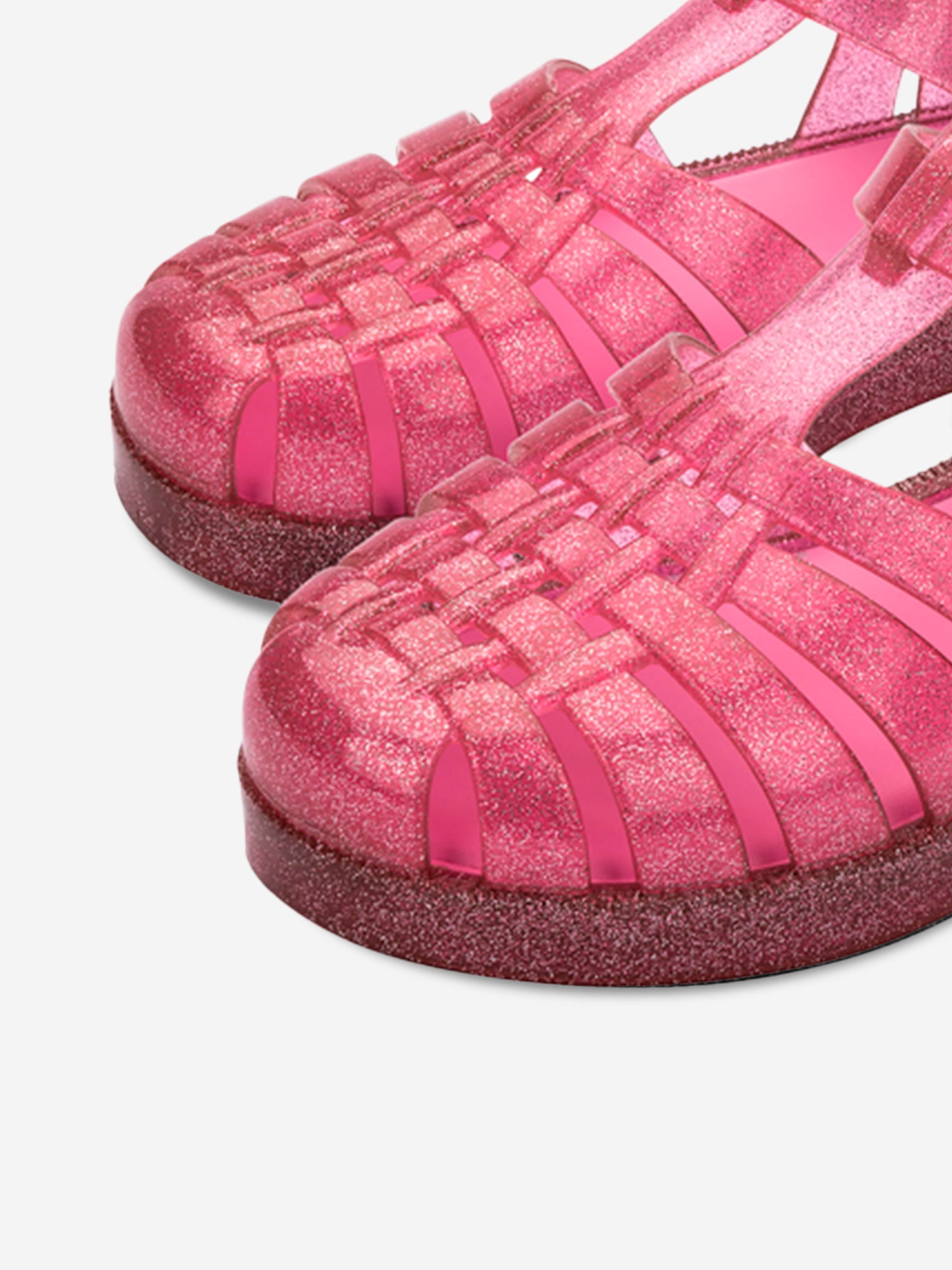 Mini Melissa Girls Possession Shiny Sandals in Pink Outlet Cheap Authentic