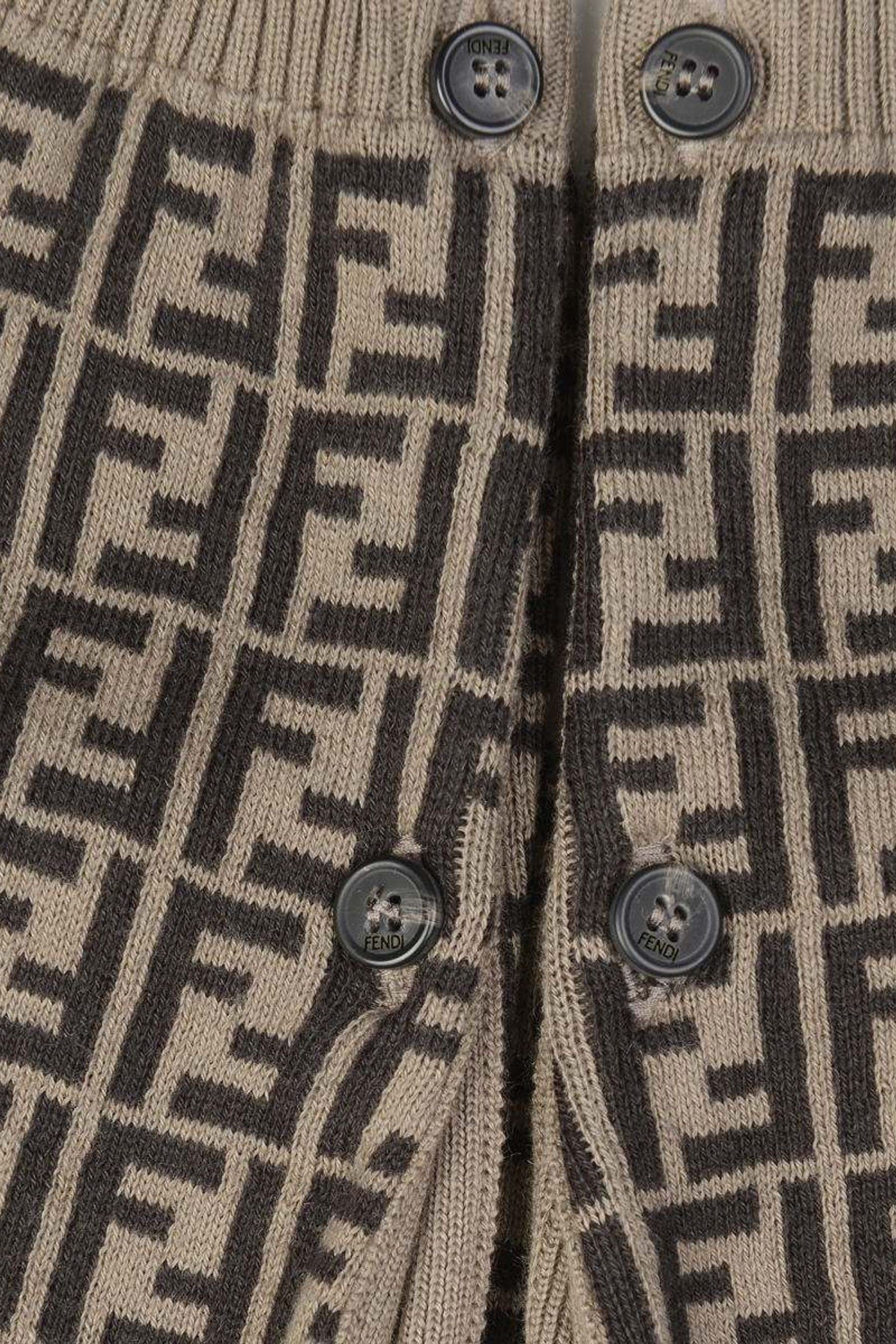 Fendi Baby Cotton & Cashmere Romper in Brown Outlet Get To Buy