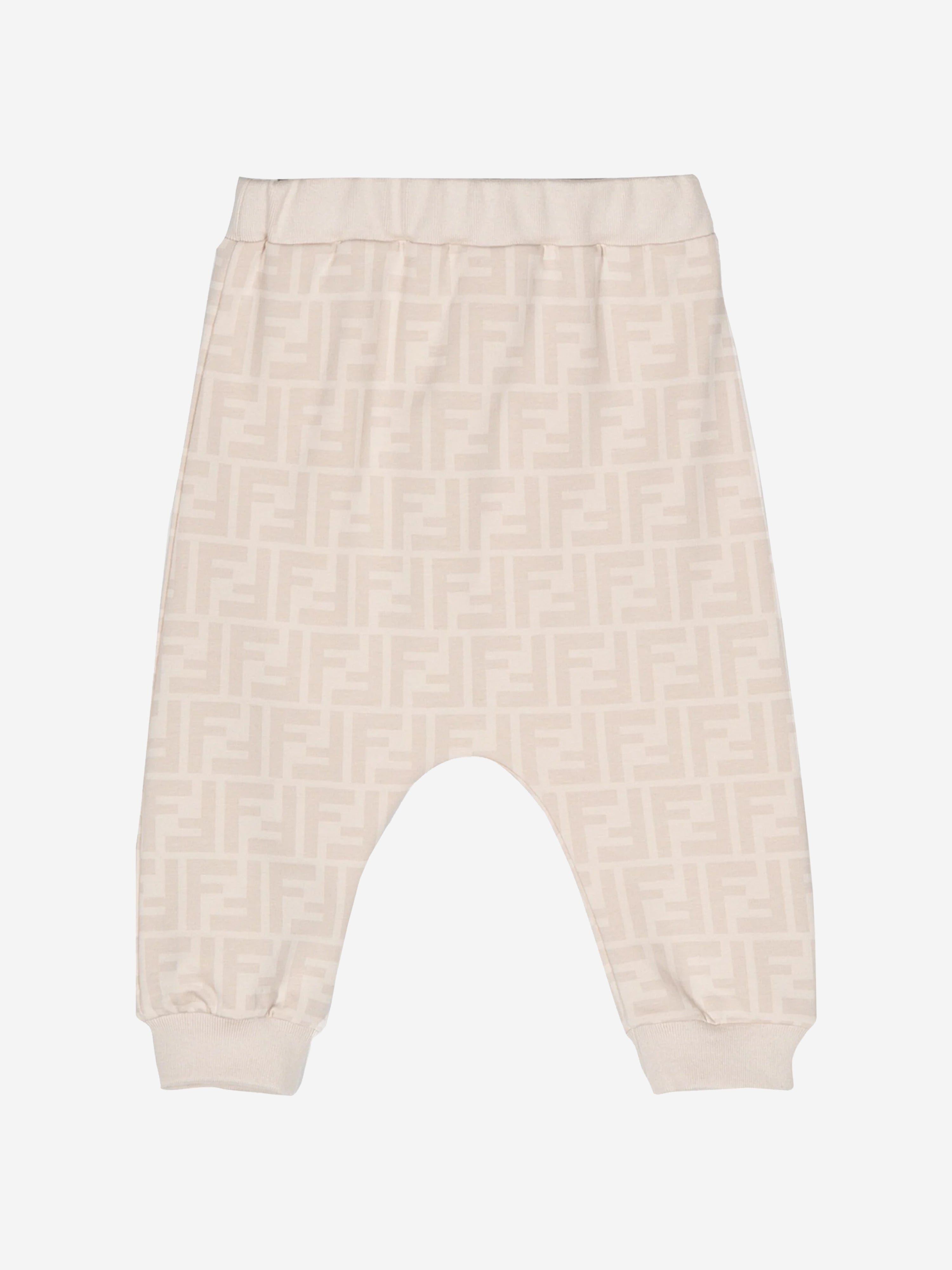 Fendi Baby FF Logo Joggers in Beige Cheap Sale Explore