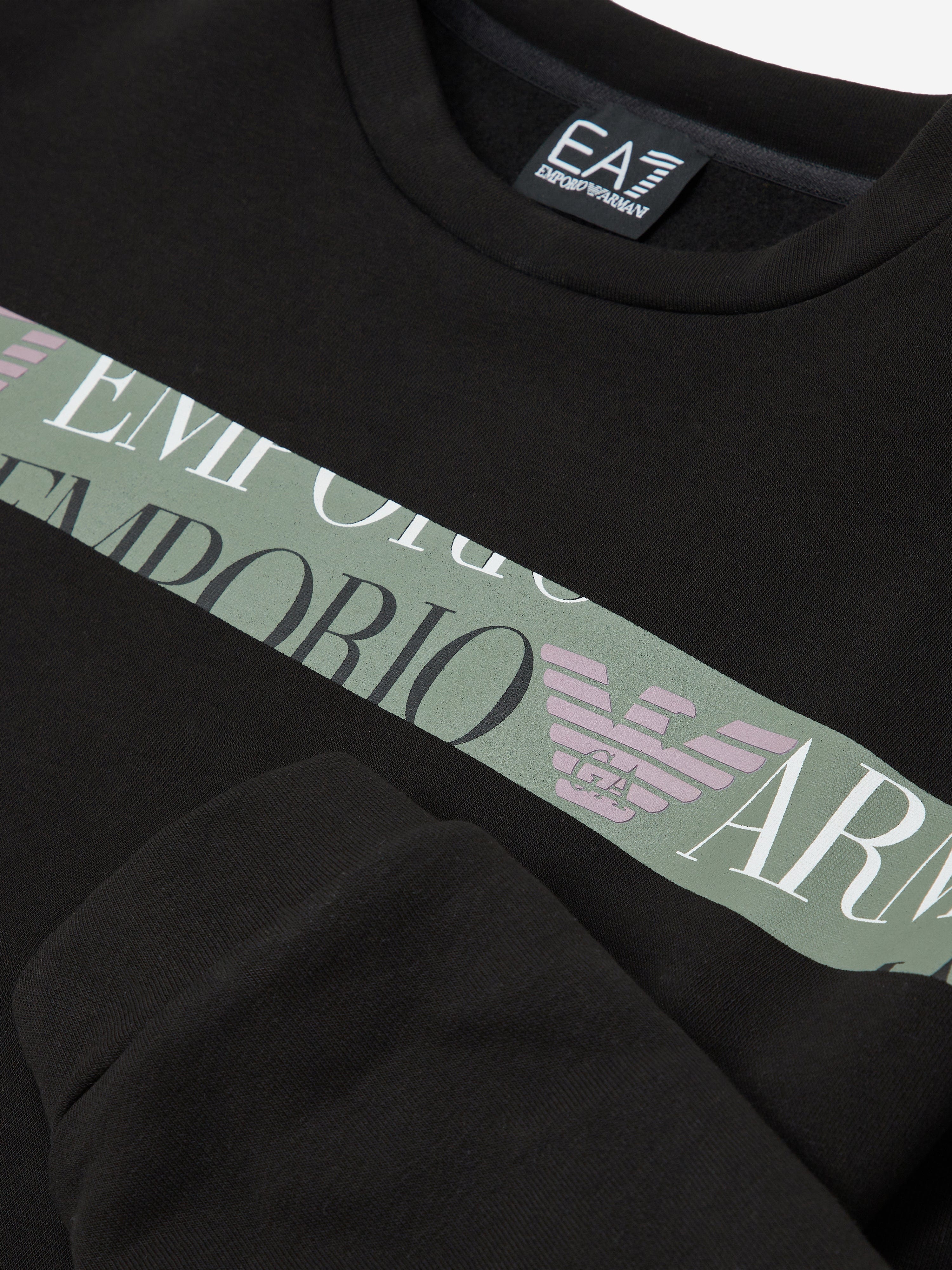EA7 Emporio Armani Girls Logo Sweatshirt in Black Cheap Best