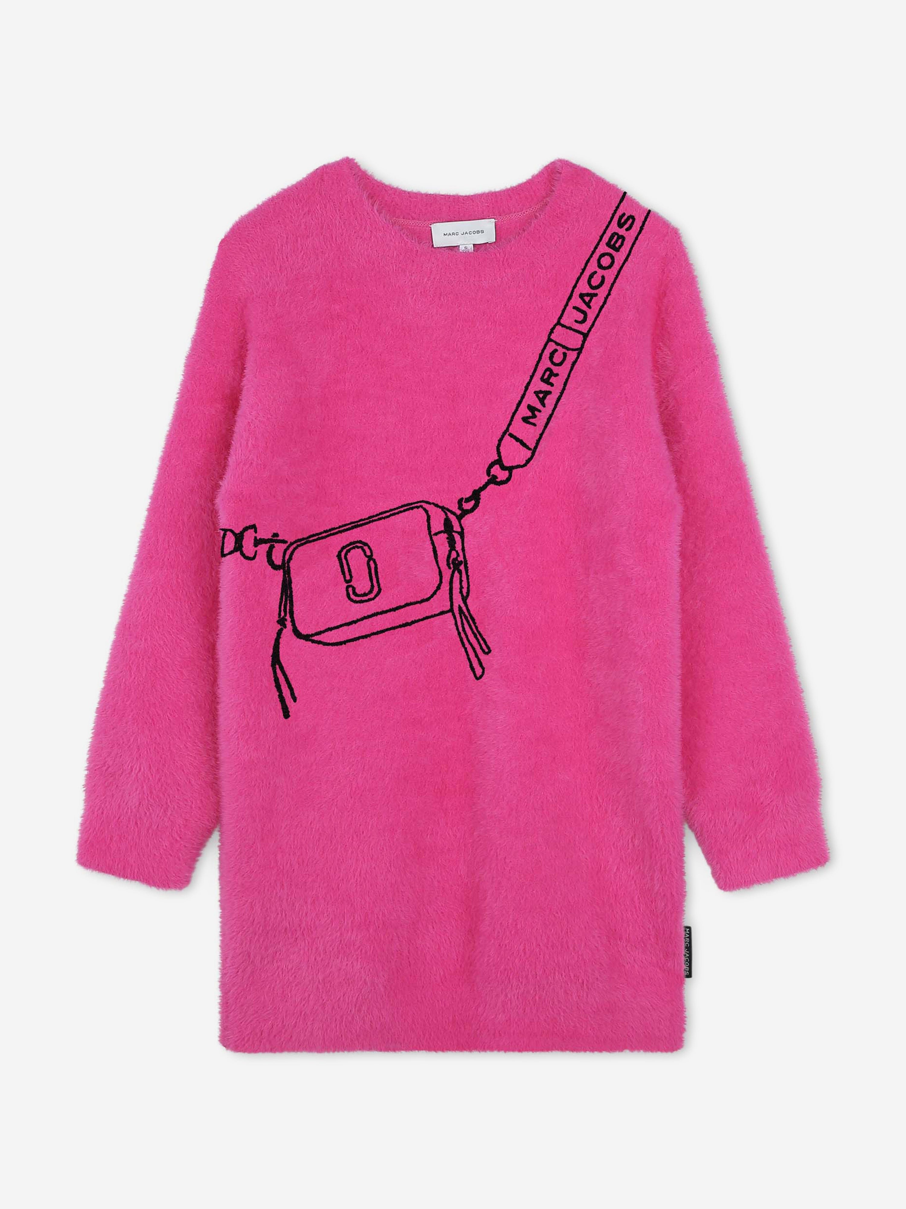 MARC JACOBS Girls Snapshot Bag Knitted Dress in Pink Free Shipping 100% Guaranteed
