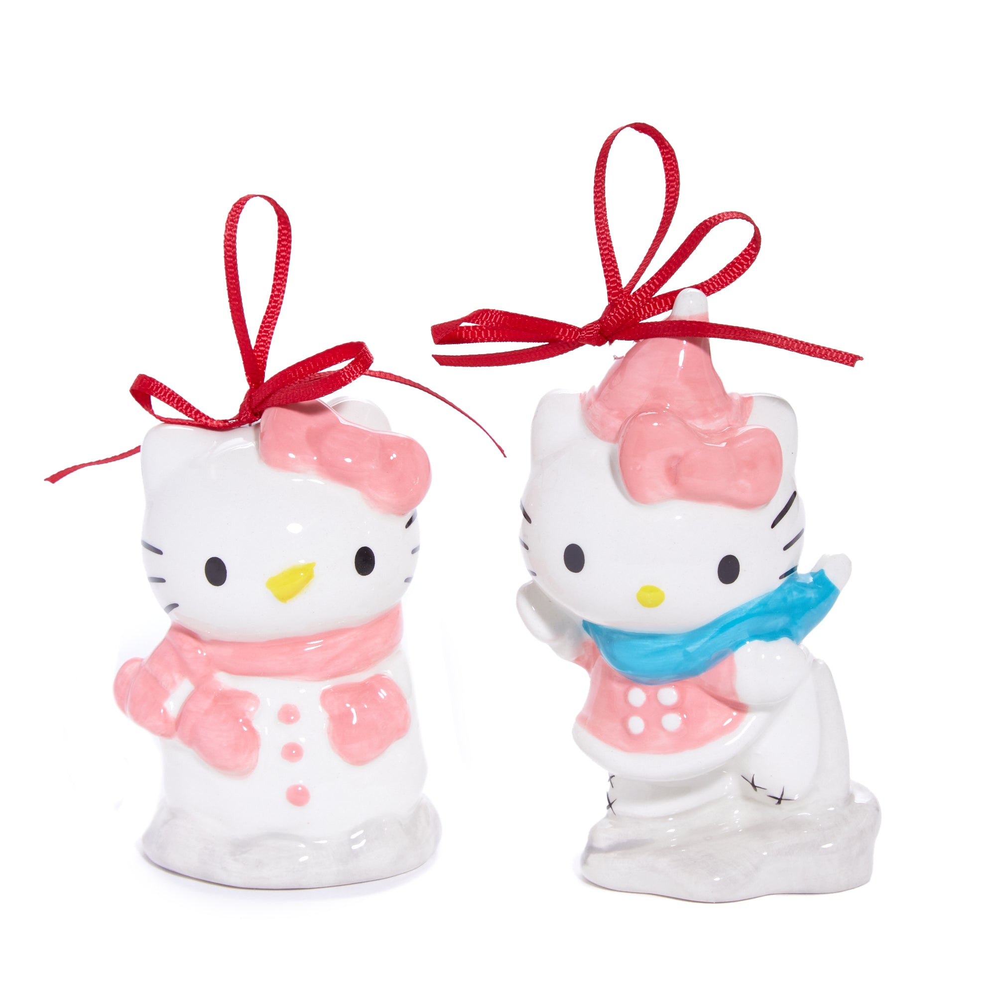 Hello Kitty 2-pc Holiday Ceramic Ornament Set (Winter Play) Free Shipping With Paypal