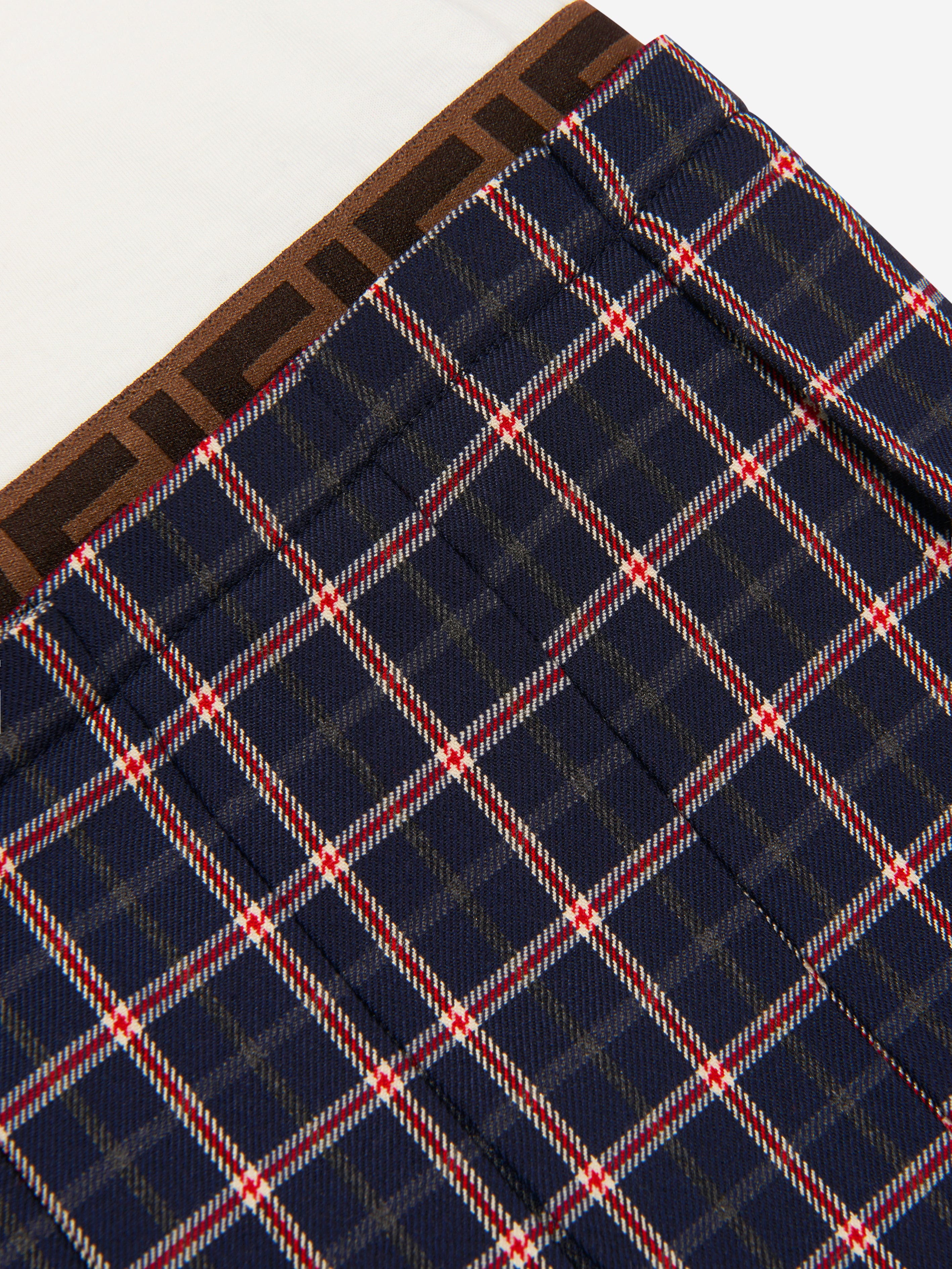 Fendi Girls 2 In 1 Tartan Skirt Dress 2025 New Sale Online