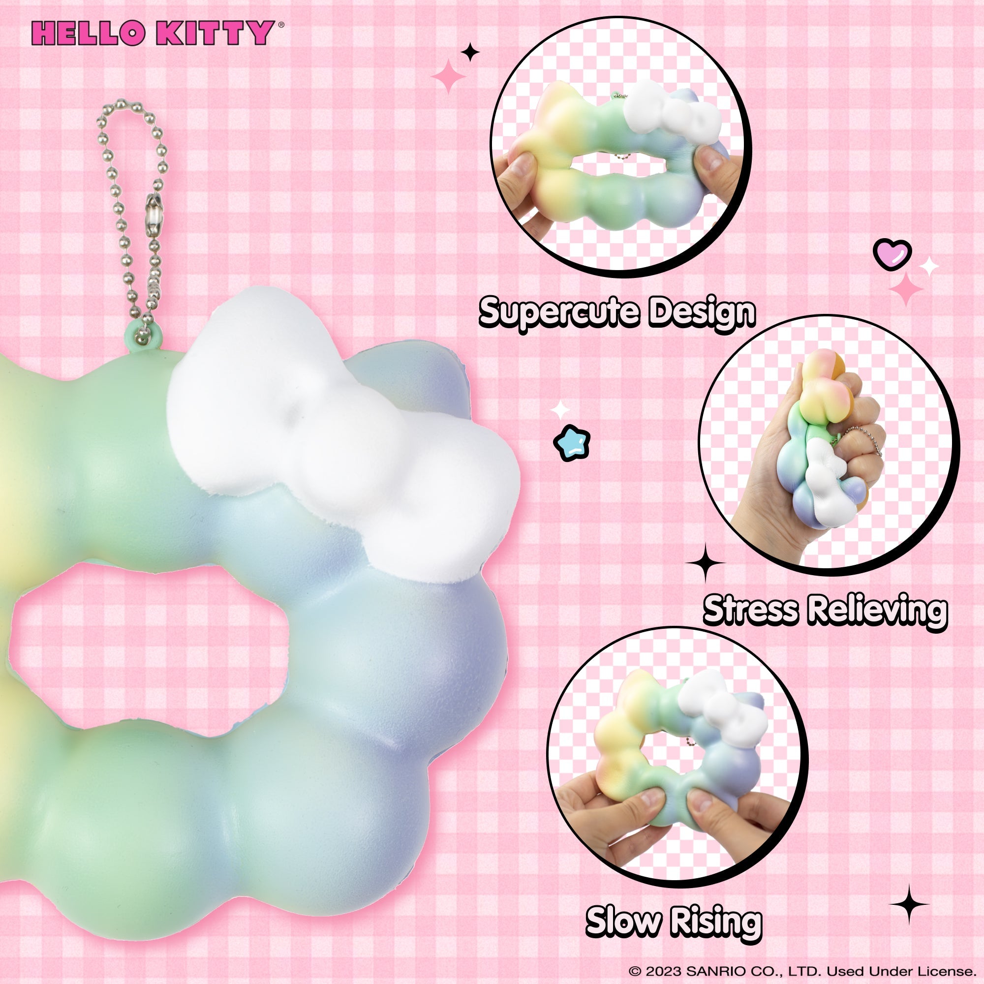 Hello Kitty Mochi Donut Squishy Keychain Outlet Best Sale