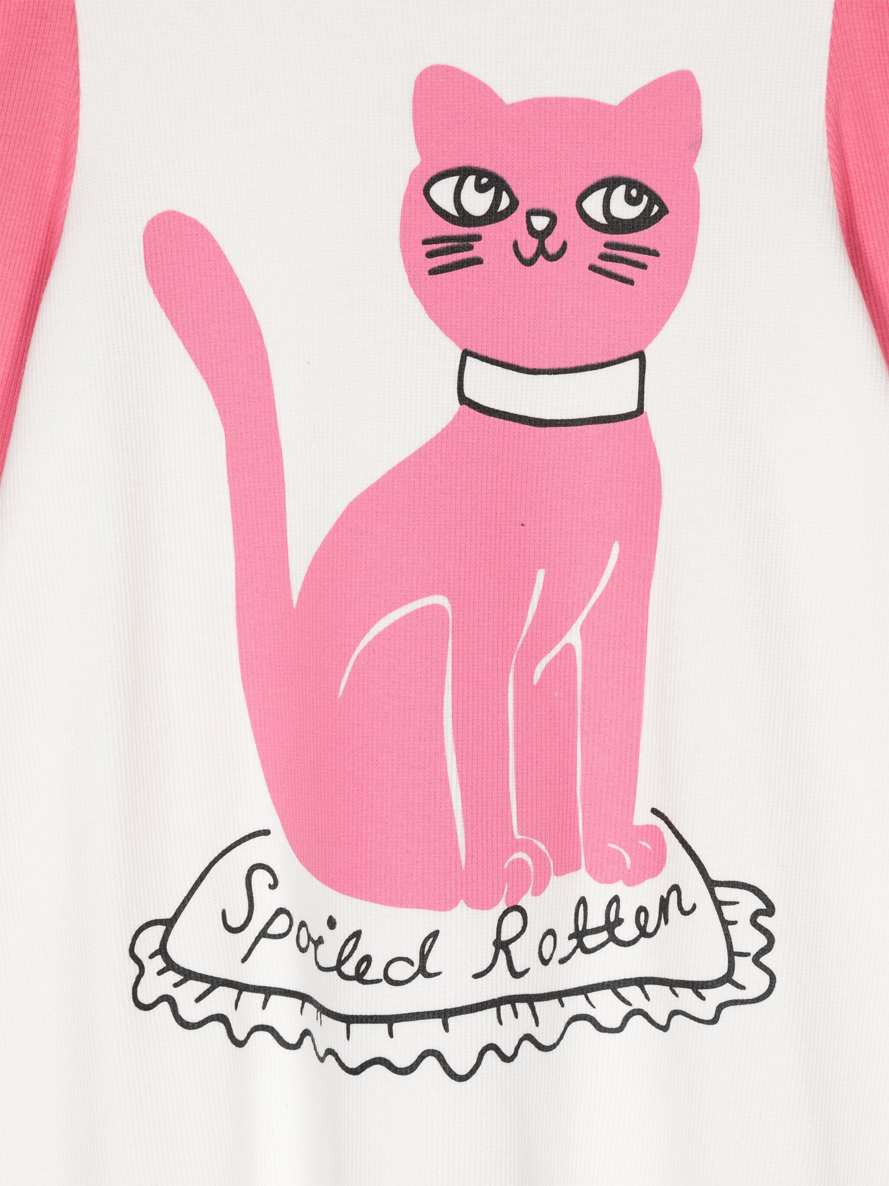 Mini Rodini Girls Cat Dress in White Clearance Online Official Site