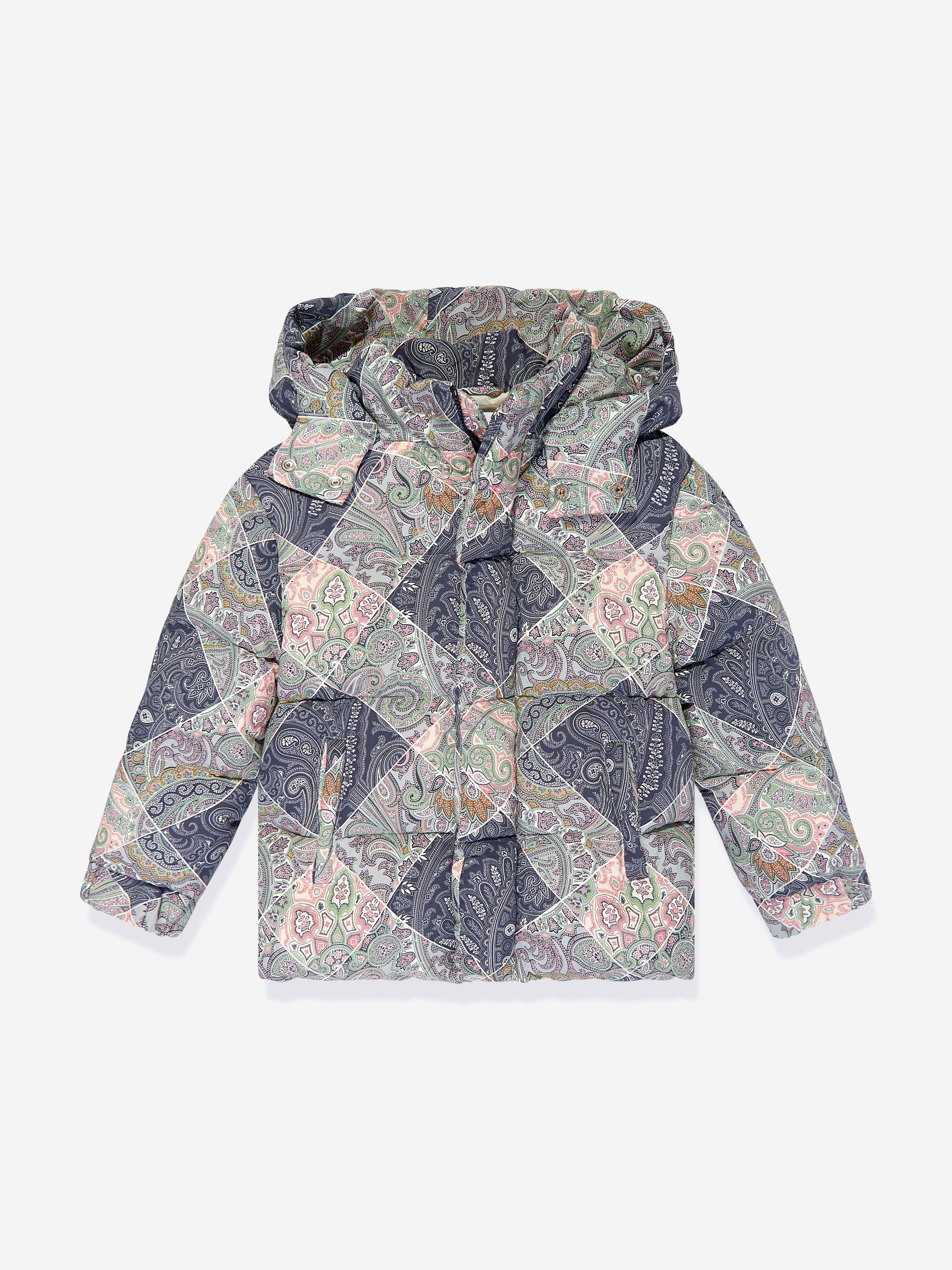 Etro Kids Paisley Puffer Jacket in Blue Free Shipping 2025