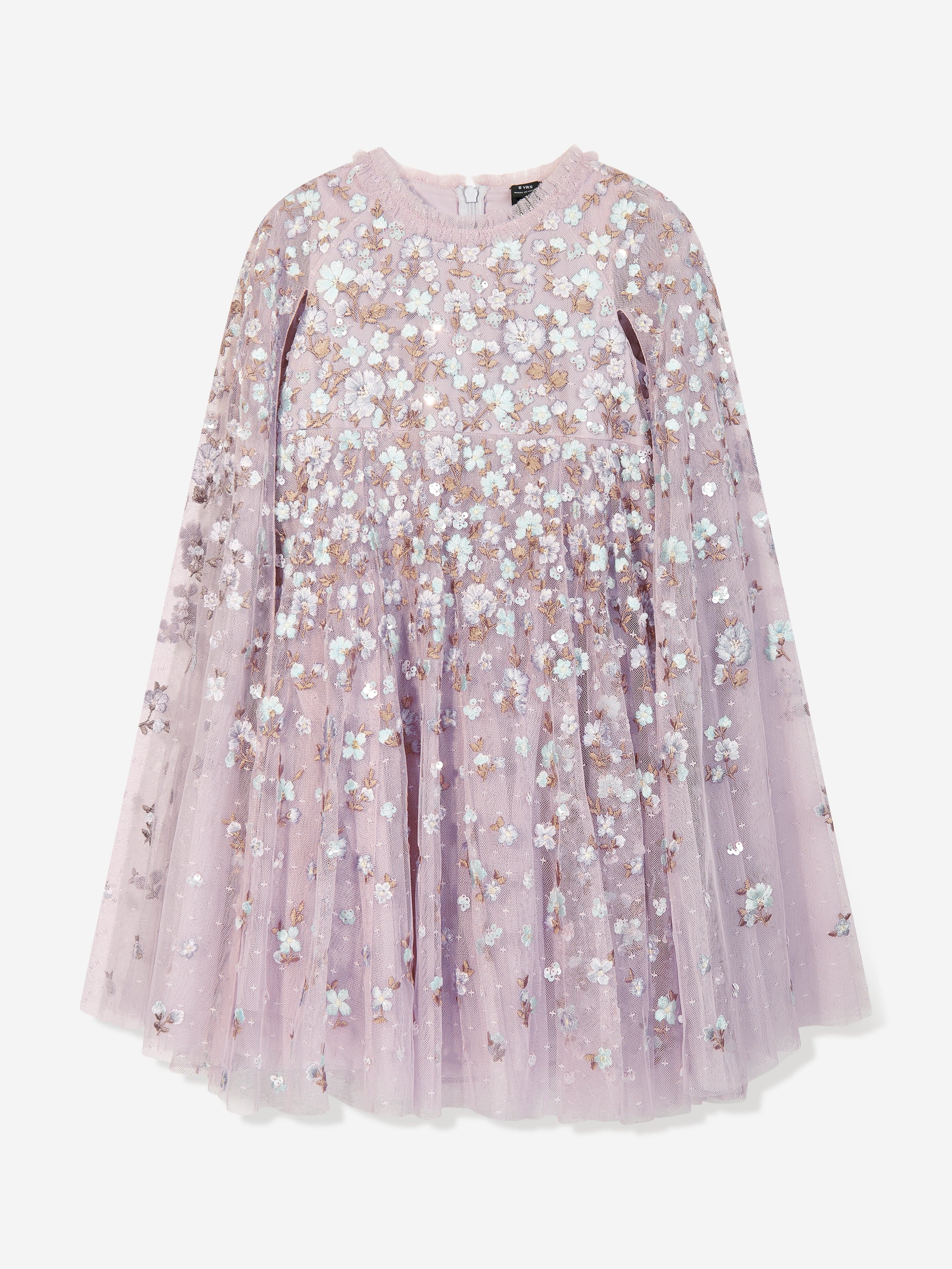 Needle & Thread Girls Dahlia Ditsy Cape Dress in Pink Discounts Cheap Pice