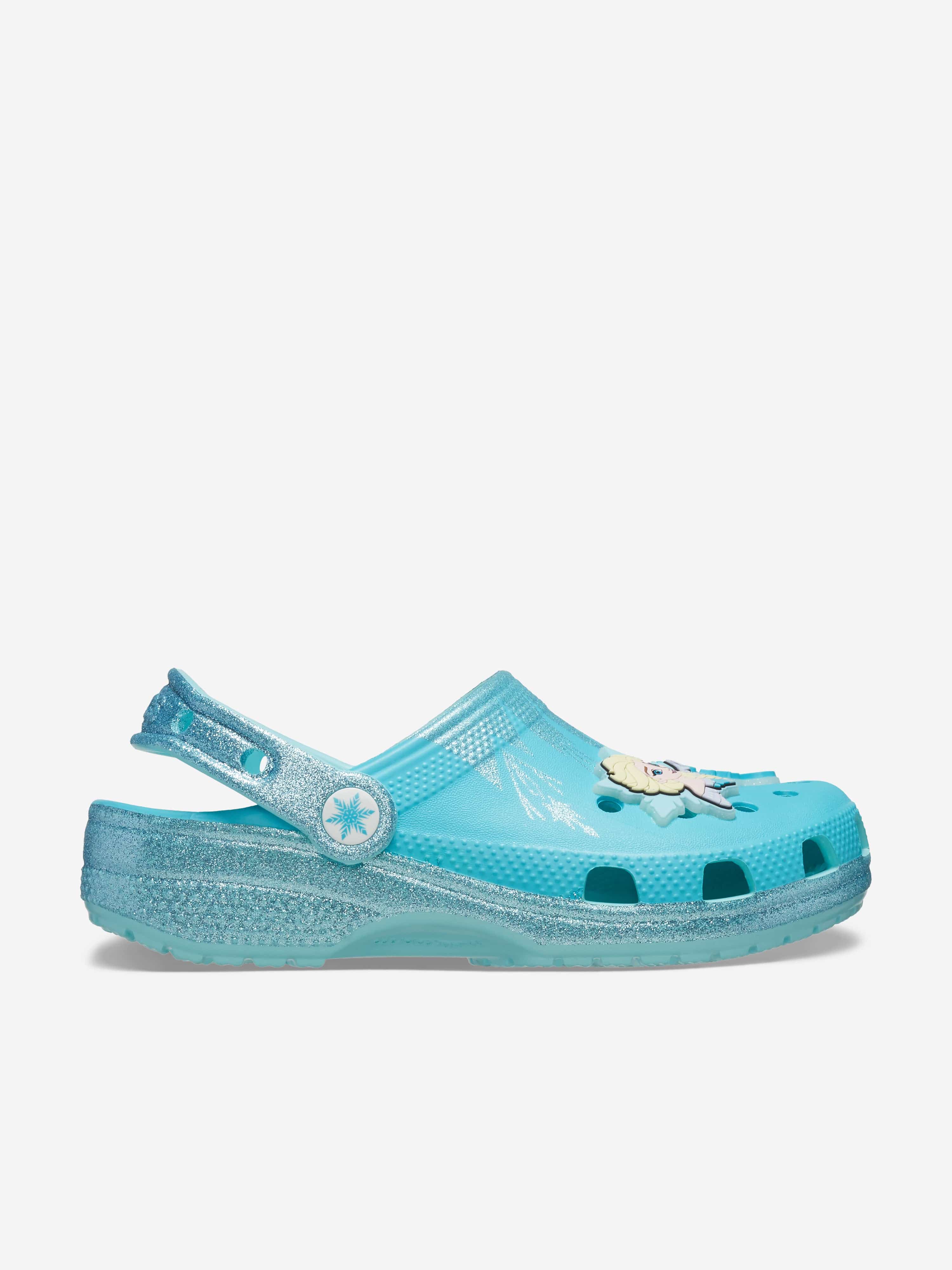 Crocs Girls Frozen Elsa Classic Clog in Blue Cheap Discounts